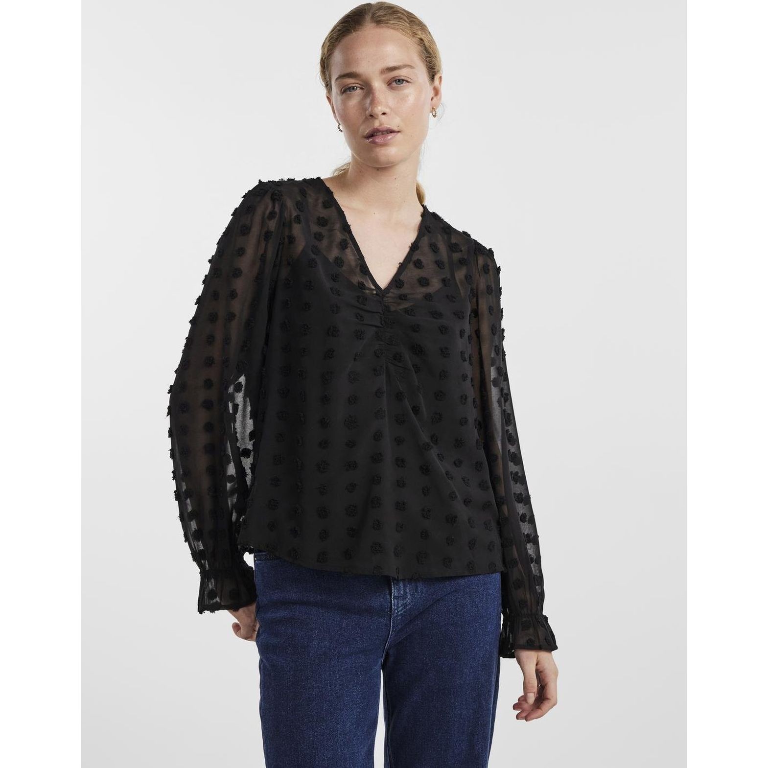 PIECES Palaidinės moterims, Juoda, PCSYMMA LS TOP 3