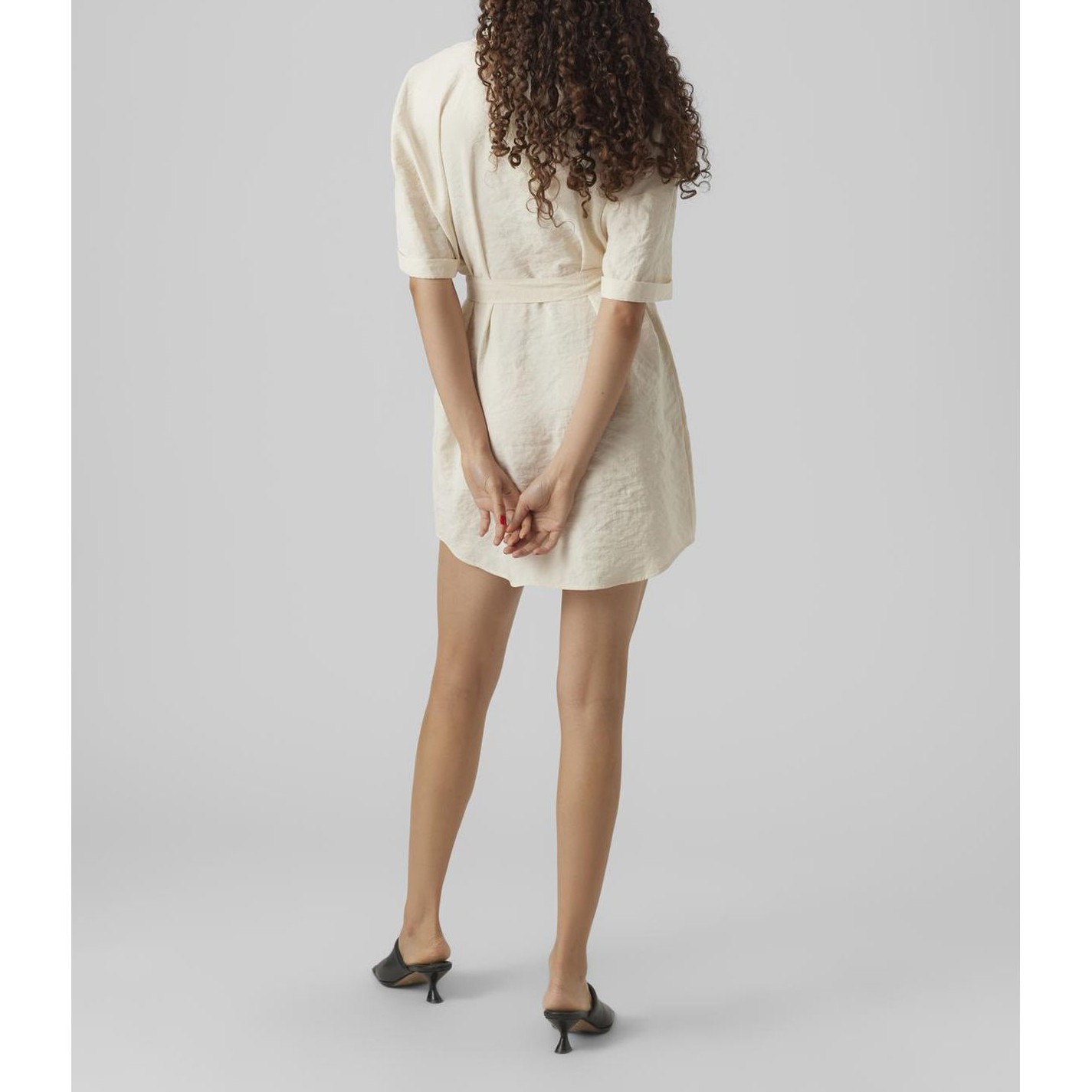 VERO MODA Mini suknelė moterims, Pilka, VMQUEENY 2/4 SHORT SH 3