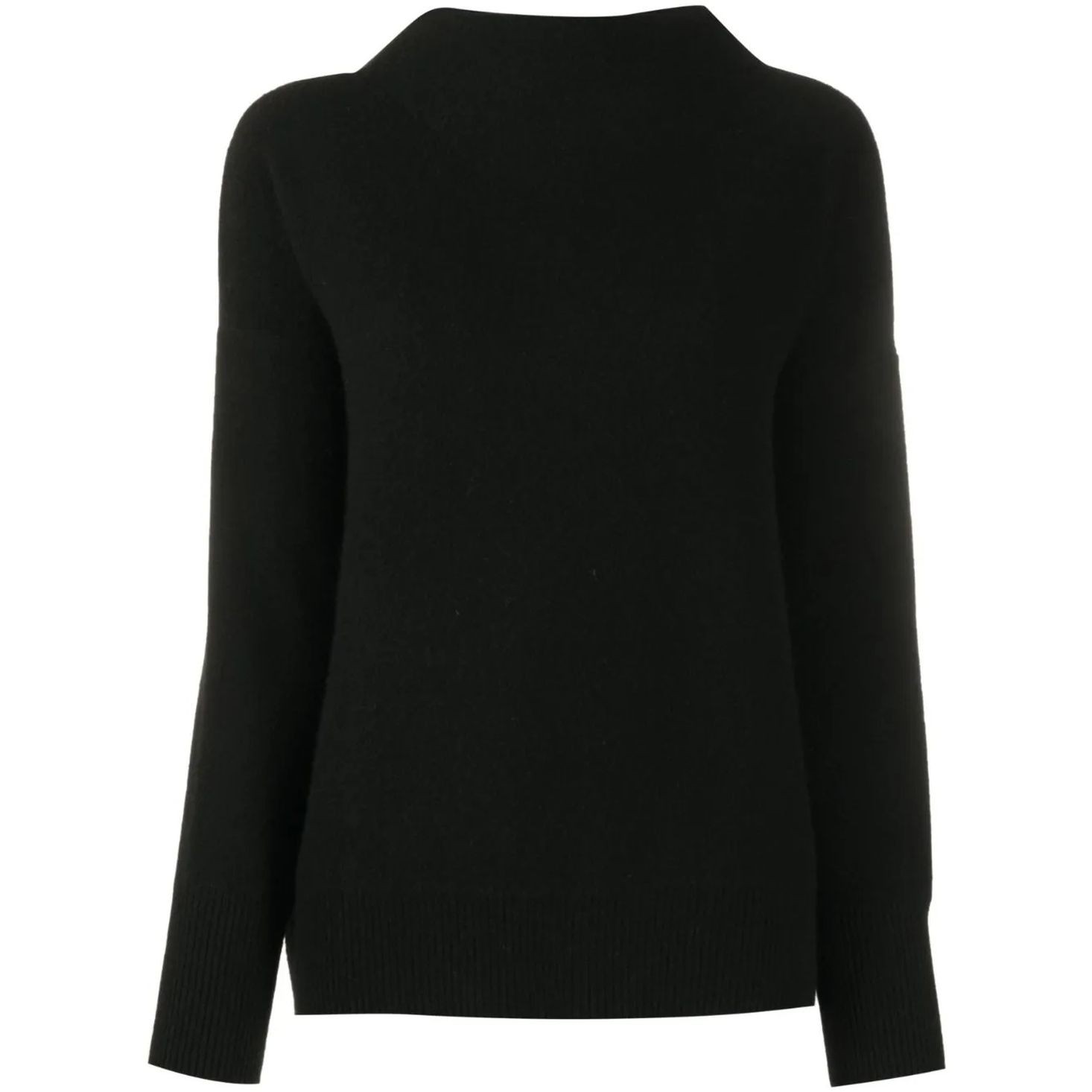 VINCE Sportinis nertinis moterims, Juoda, Boiled funnel neck pullover 1