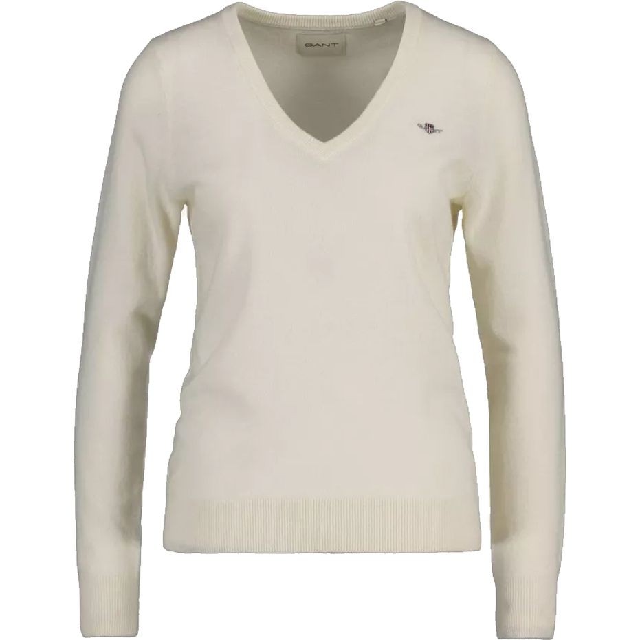GANT Megztinis moterims, Balta, EXTRAFINE V-NECK 1