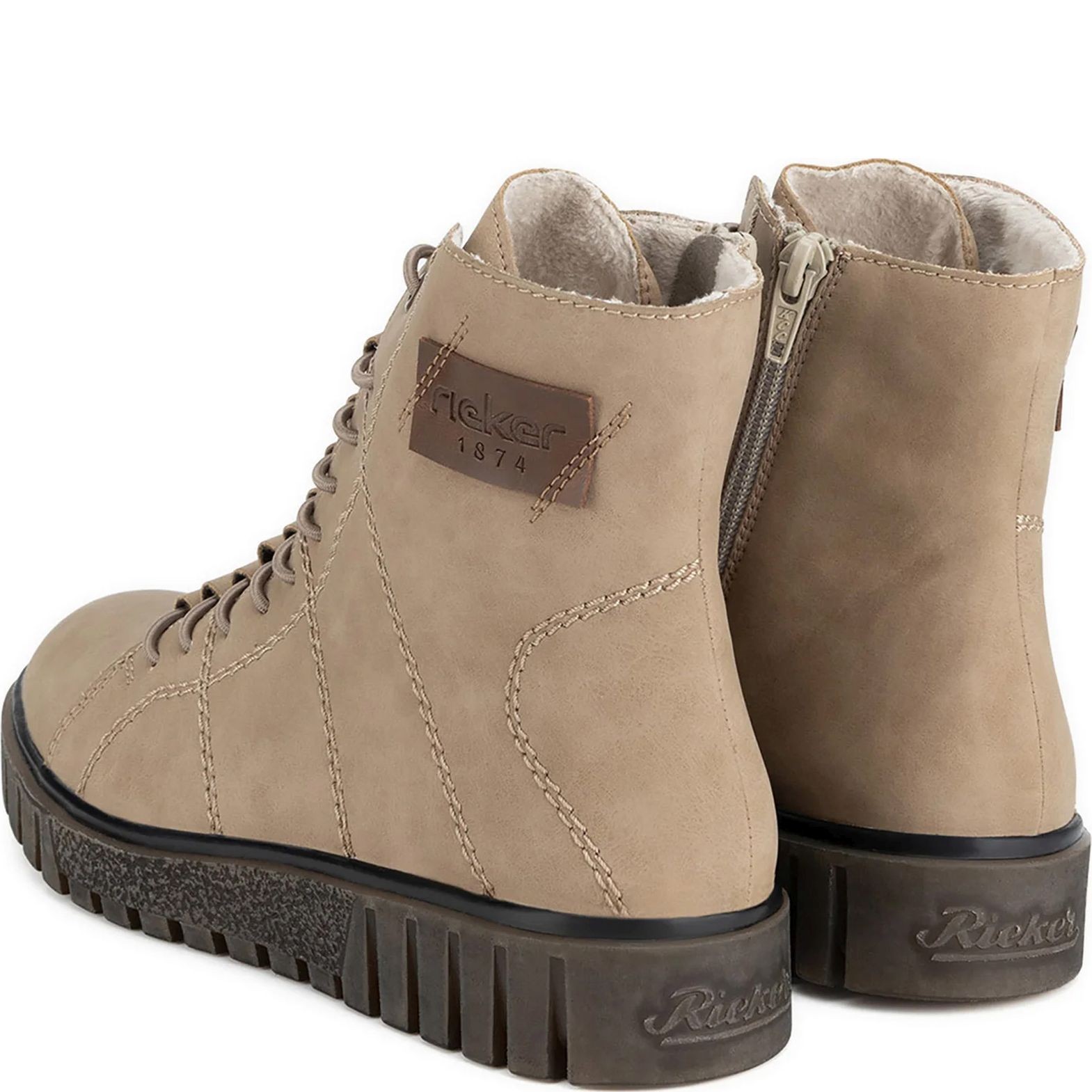 RIEKER Aulinukai moterims, Smėlio, Ladies mid height boots 3