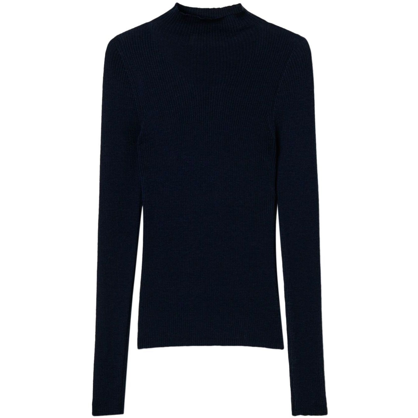 TWINSET Megztinis su kaklu moterims, Mėlyna, Turtleneck