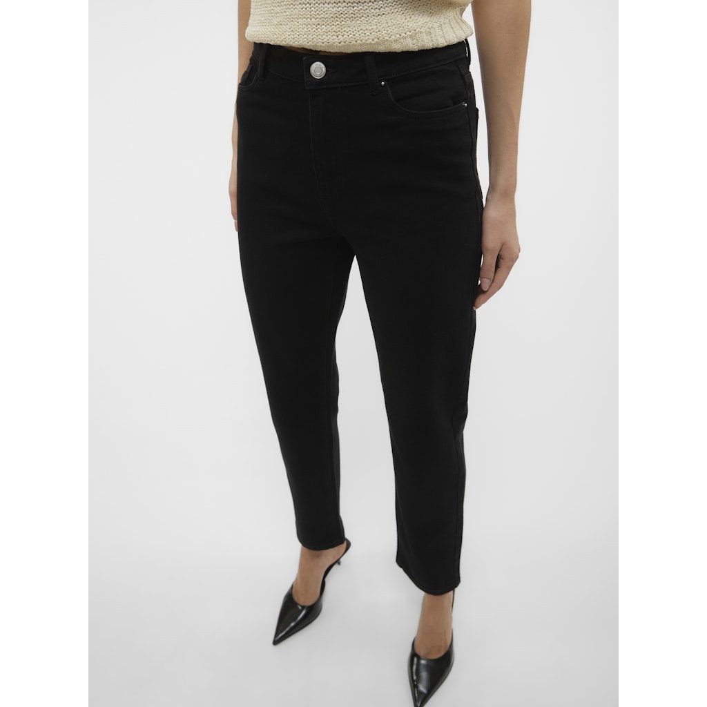 VERO MODA Comfort džinsai moterims, Juoda, VMLINDA HR MOM JEANS 4