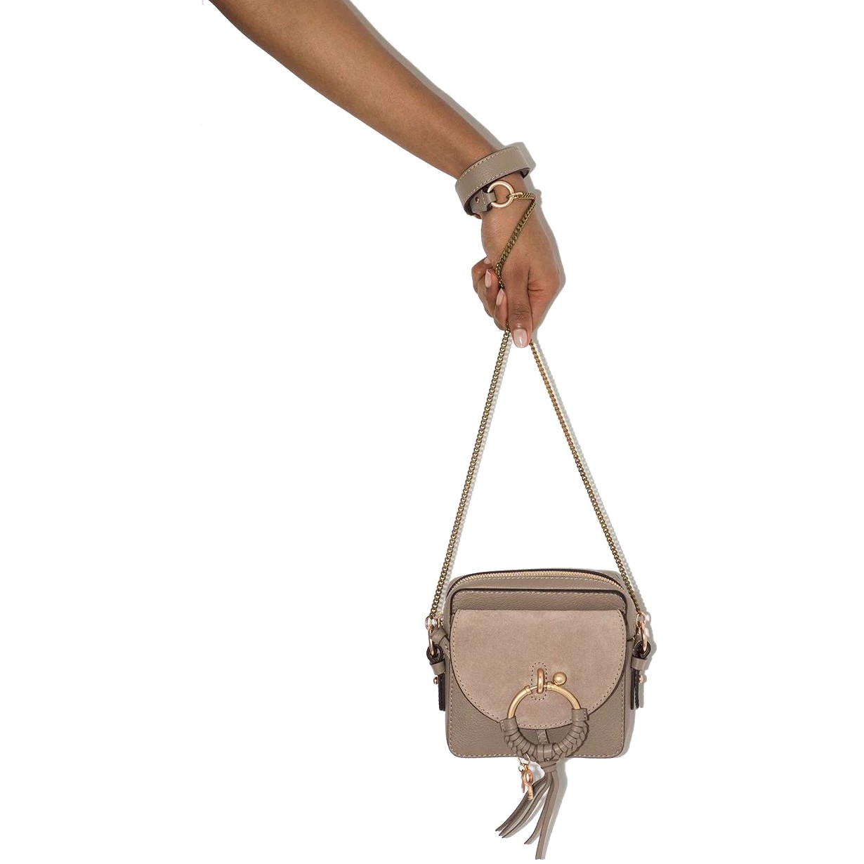 SEE BY CHLOE Rankinė per petį moterims, Pilka, Joan mini crossbody 3