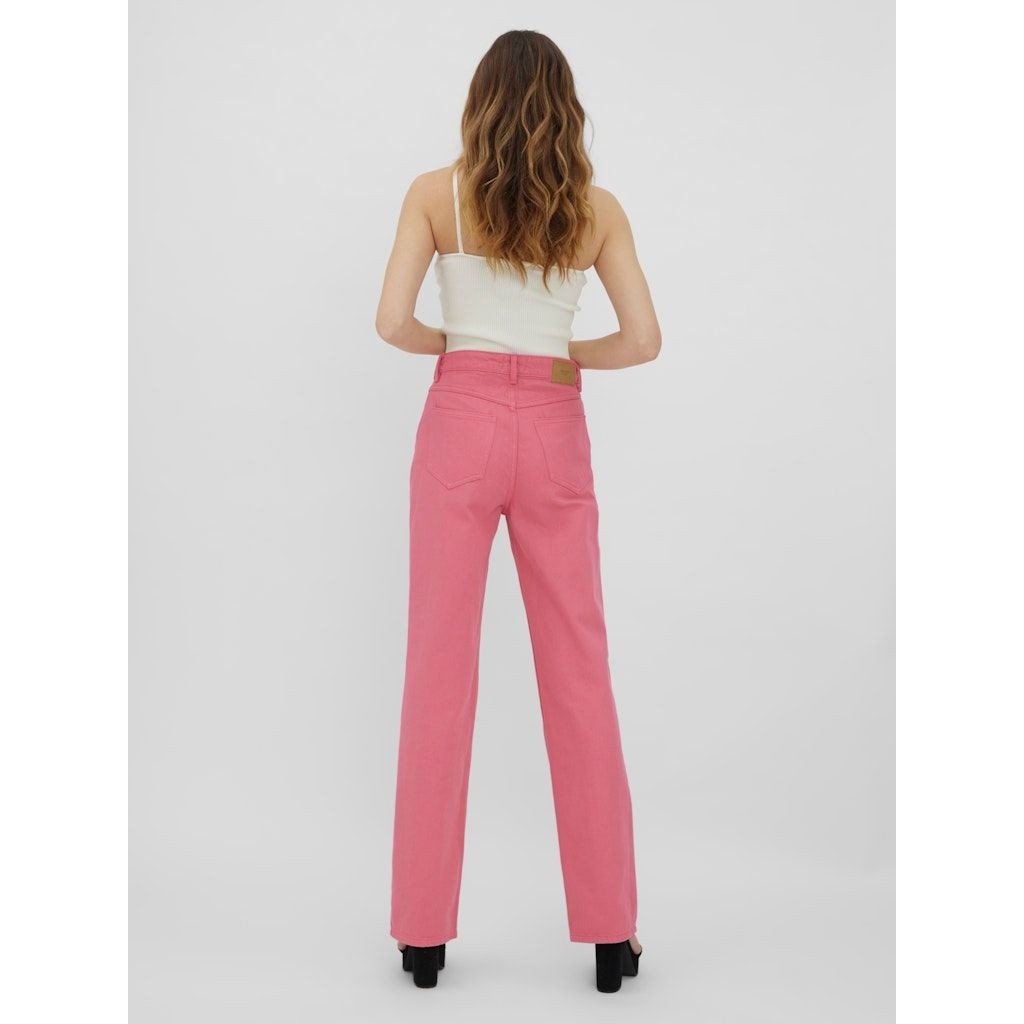 VERO MODA Tiesūs džinsai moterims, Rožinė, VMKITHY HR LOOSE STRA 4
