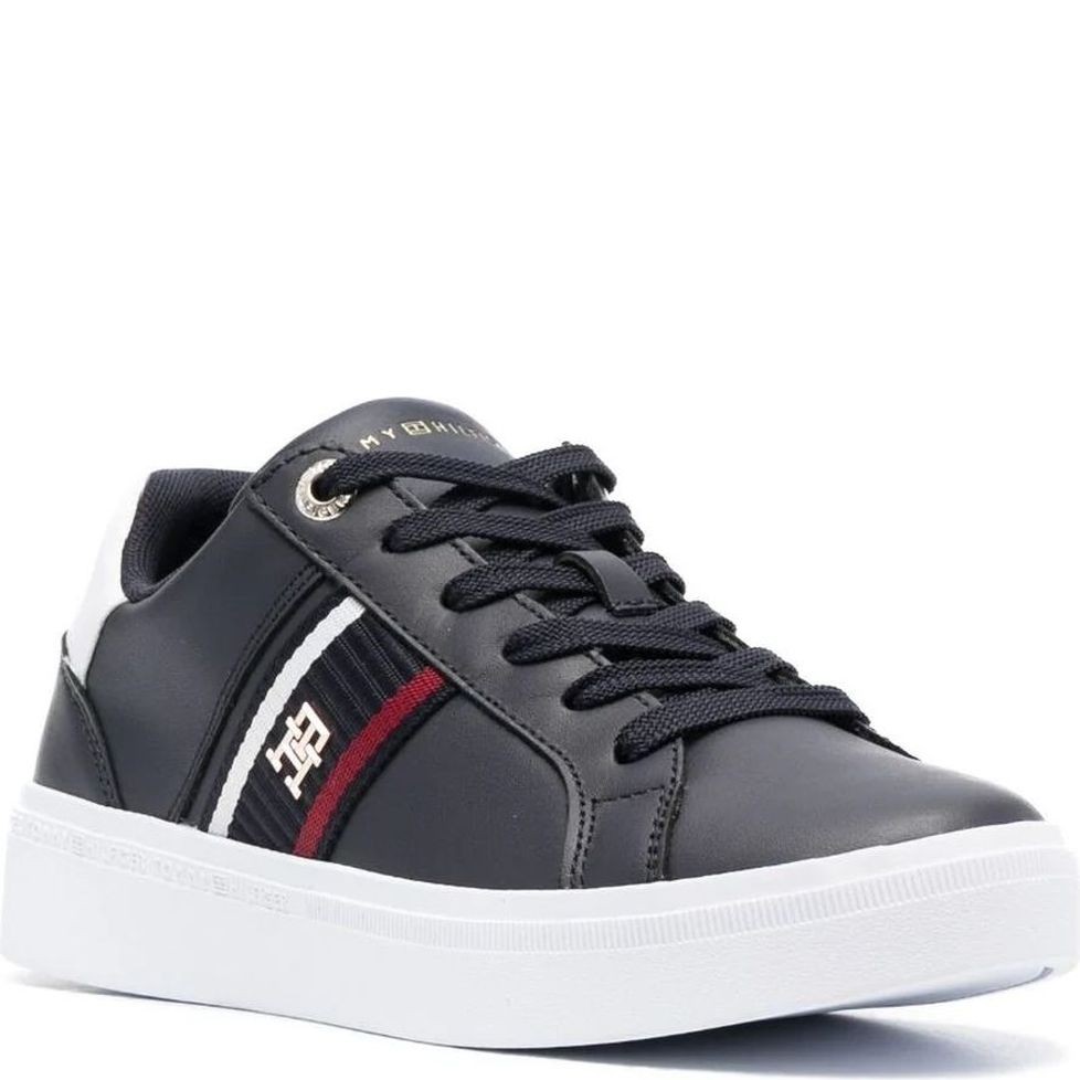 TOMMY HILFIGER Sportiniai bateliai moterims, Mėlyna, Corp webbing sneaker 1