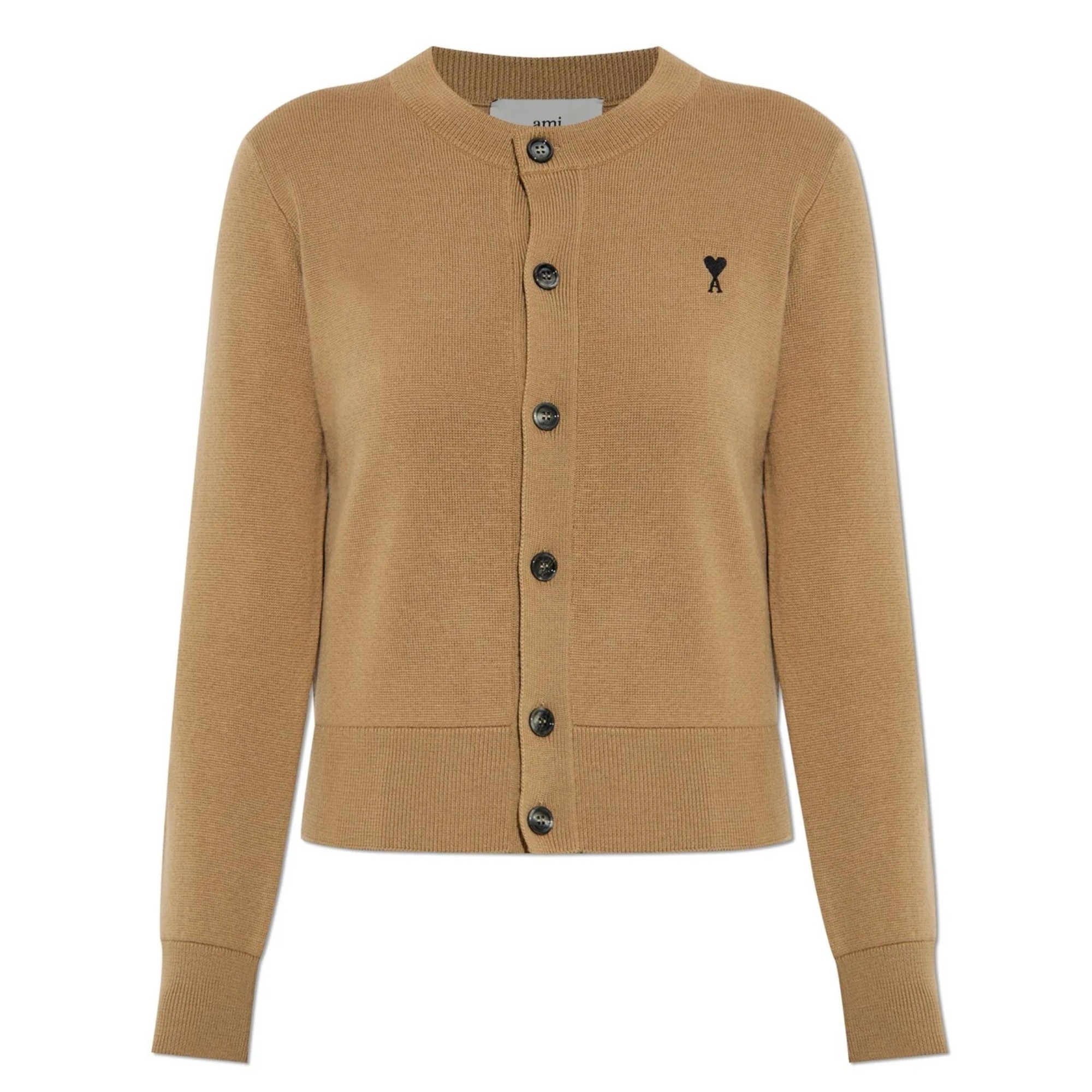 AMI PARIS Kardiganas moterims, Ruda, Crewneck cardigan 1