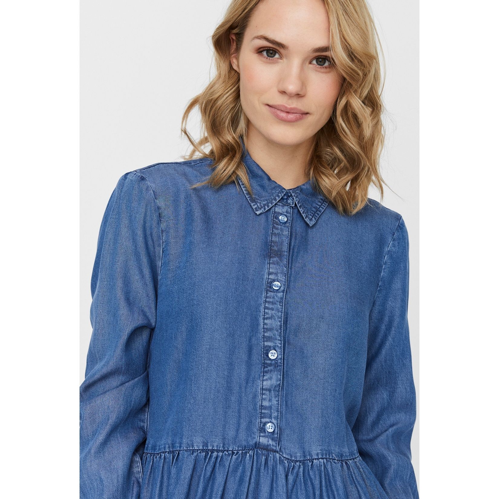 VERO MODA Maxi suknelė moterims, Mėlyna, VMLIBBIE LS SHIR 6