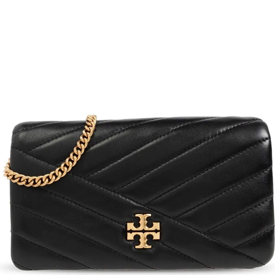 TORY BURCH Rankinė per petį moterims, Juoda, Kira chevron chain wallet 1