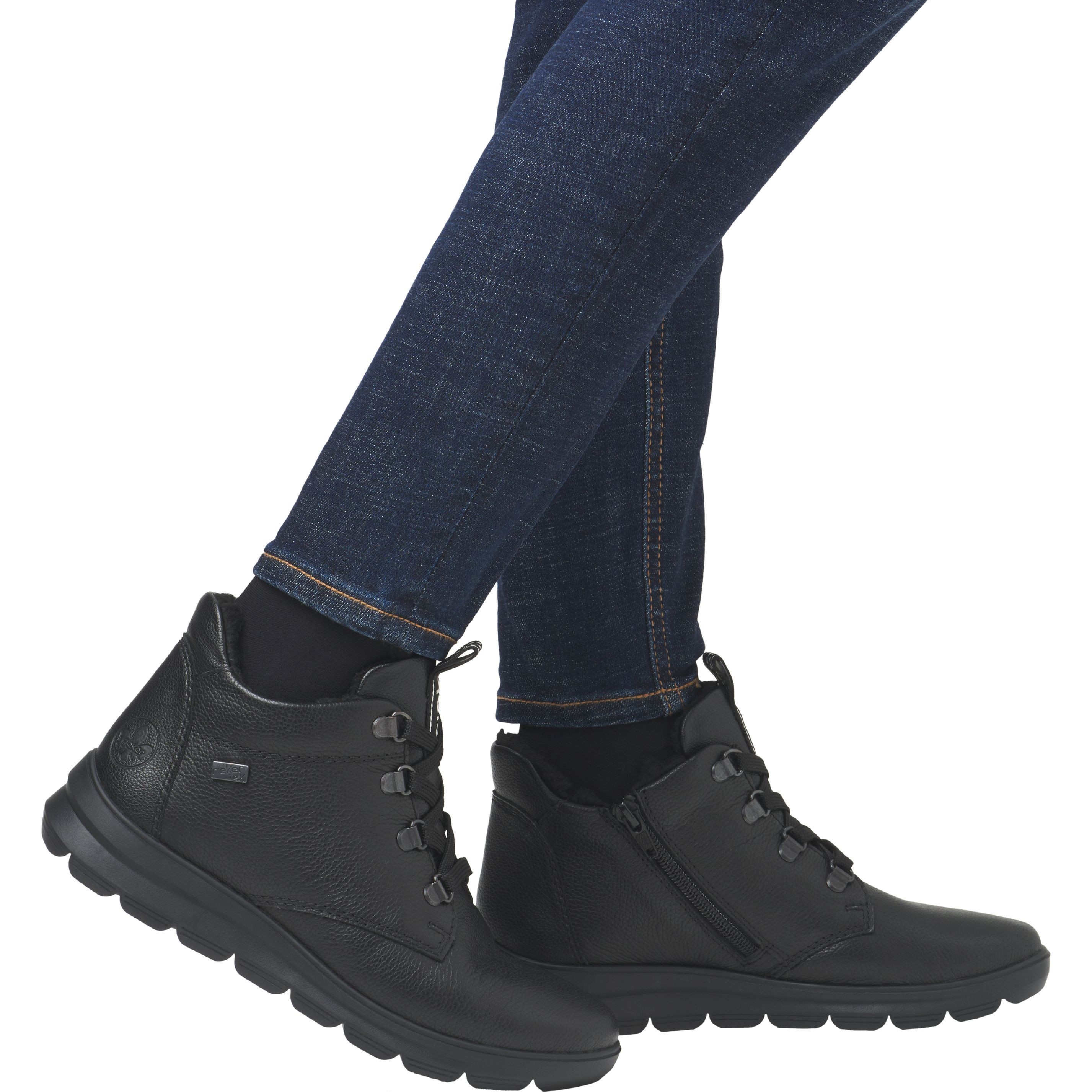RIEKER Laisvalaikio bateliai moterims, Juoda, Ladies mid height boots 2
