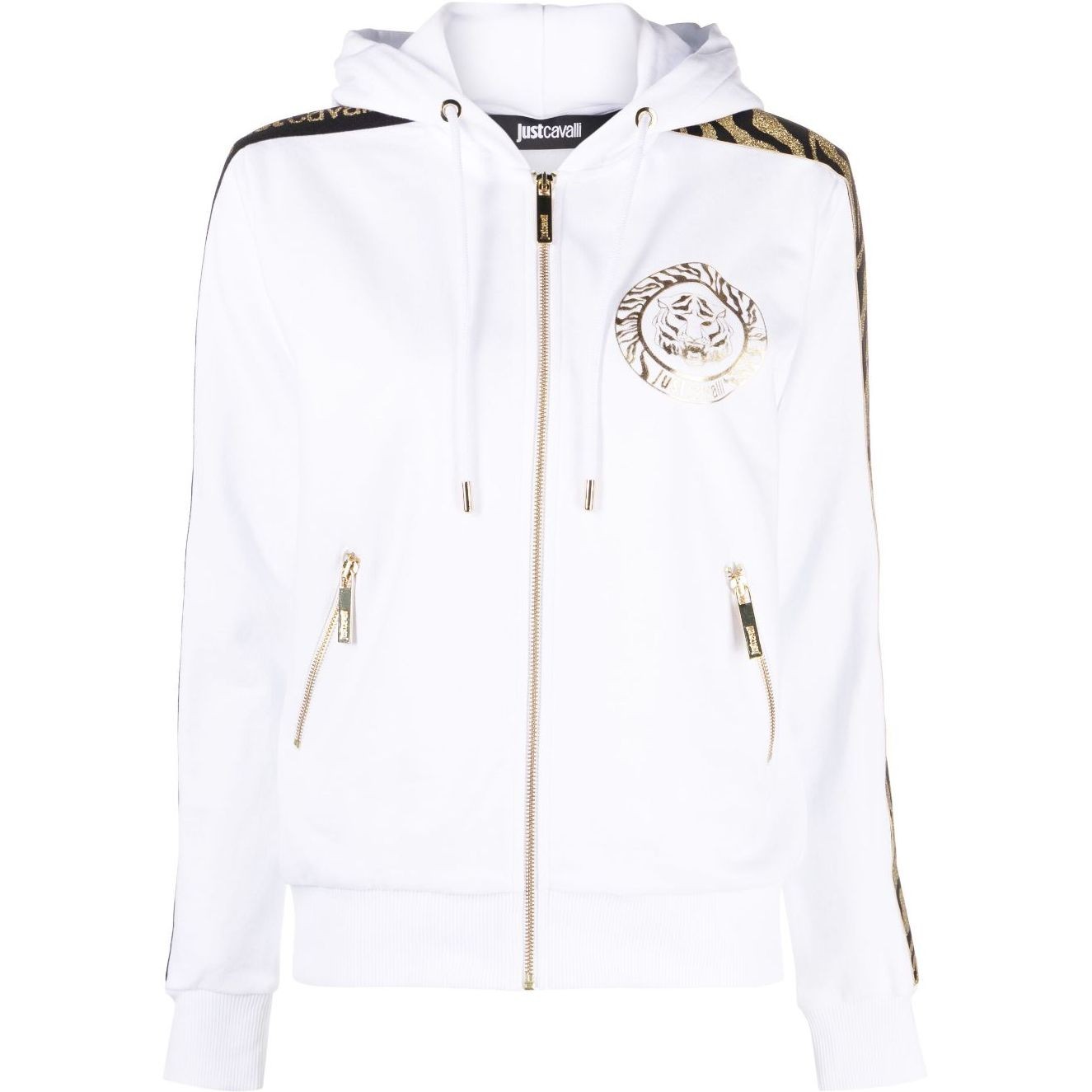 JUST CAVALLI Sportinis nertinis moterims, Balta, Tiger round sweatshirts