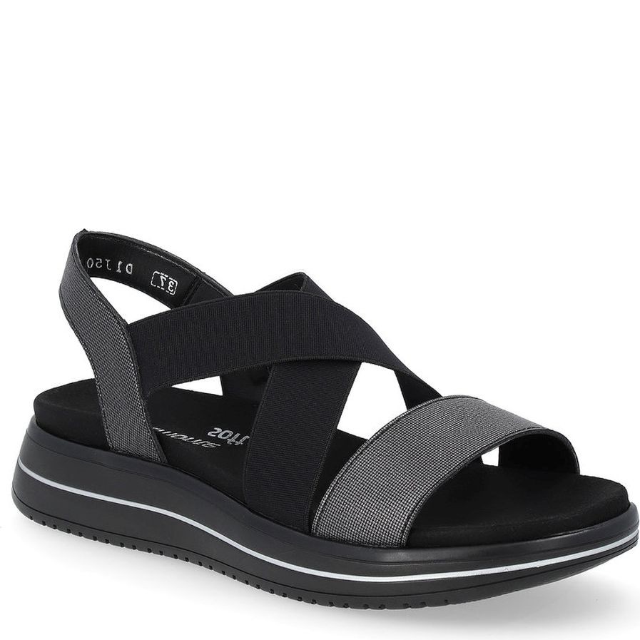 REMONTE Basutės moterims, Juoda, SANDALS 1