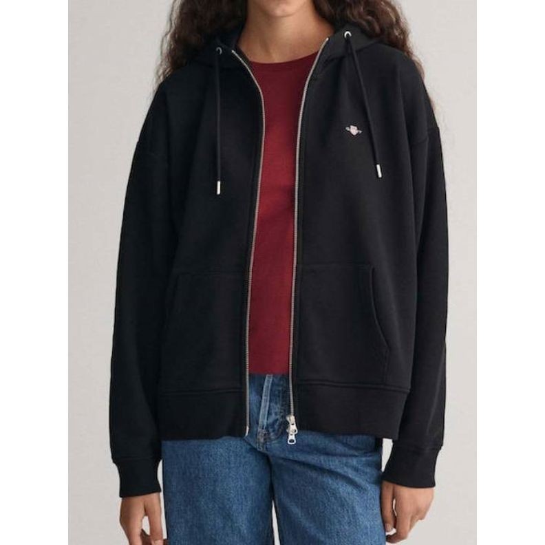 GANT Džemperis moterims, Juoda, REL SHIELD ZIP HOODIE 2