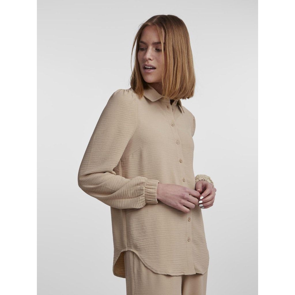 PIECES Marškiniai moterims, Balta, PCFLORE LS SHIRT 3