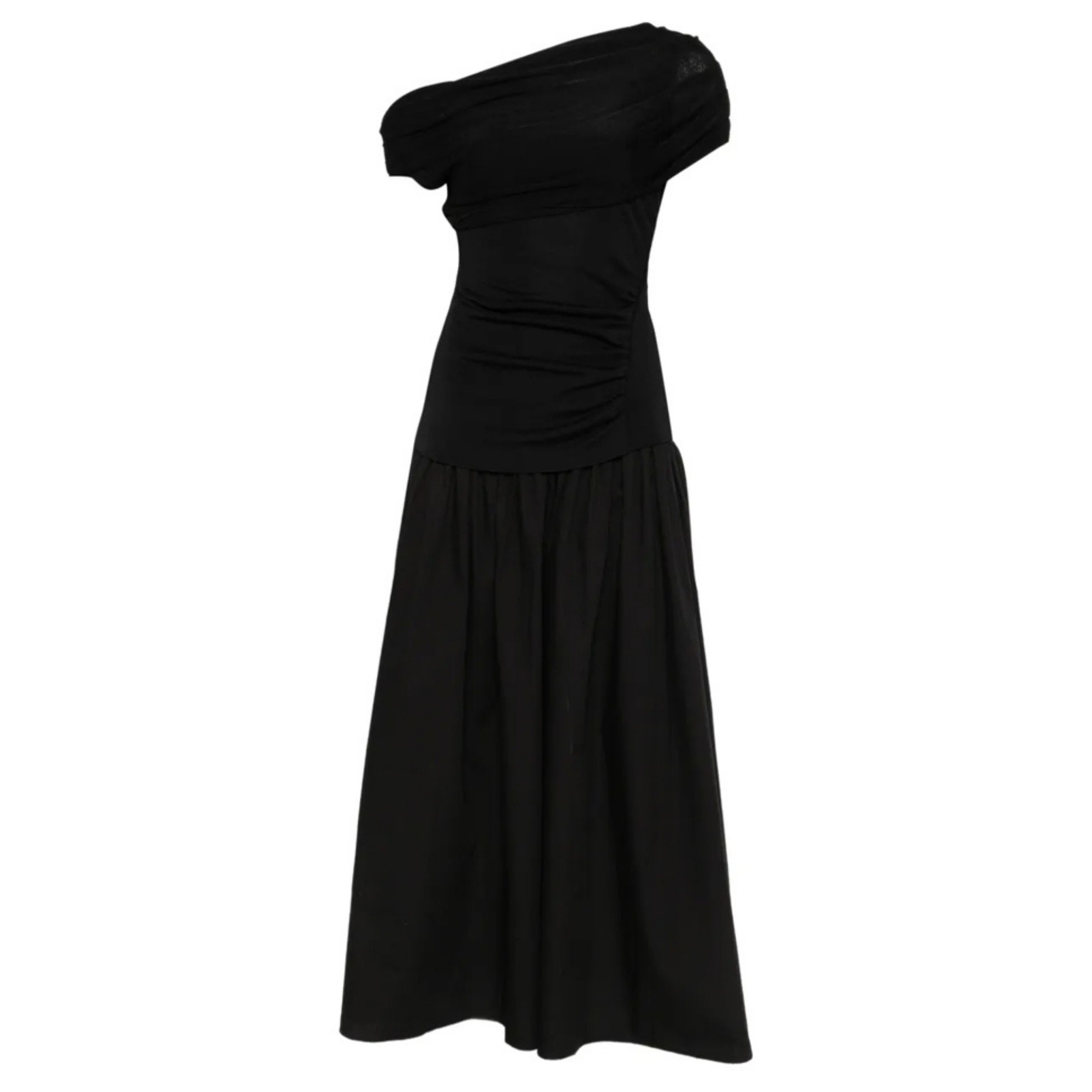 SELF PORTRAIT Midi suknelė moterims, Juoda, Draped knit midi dress 1