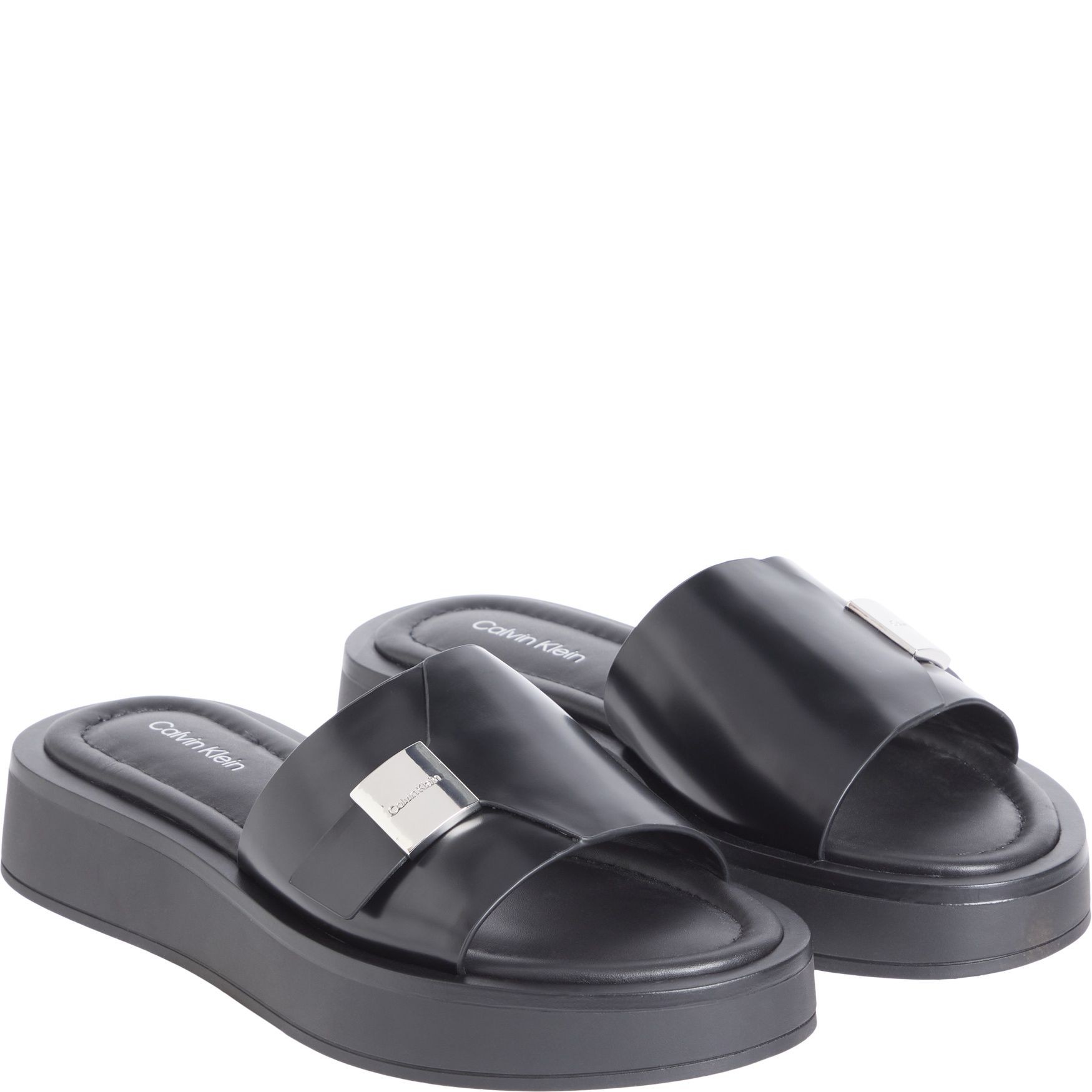 CALVIN KLEIN Basutės moterims, Juoda, Flatform slide 1