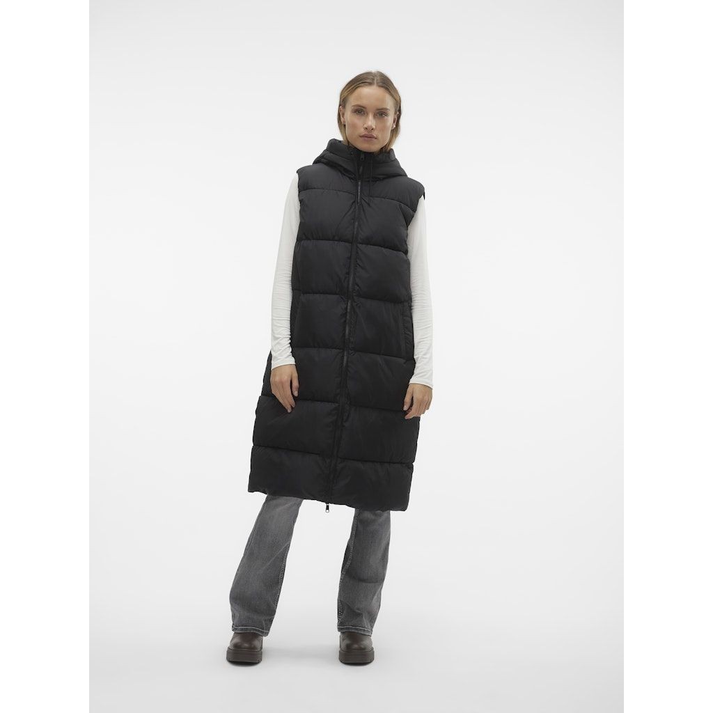 VERO MODA Pūkinė liemenė moterims, Juoda, Ligaane waistcoat 1