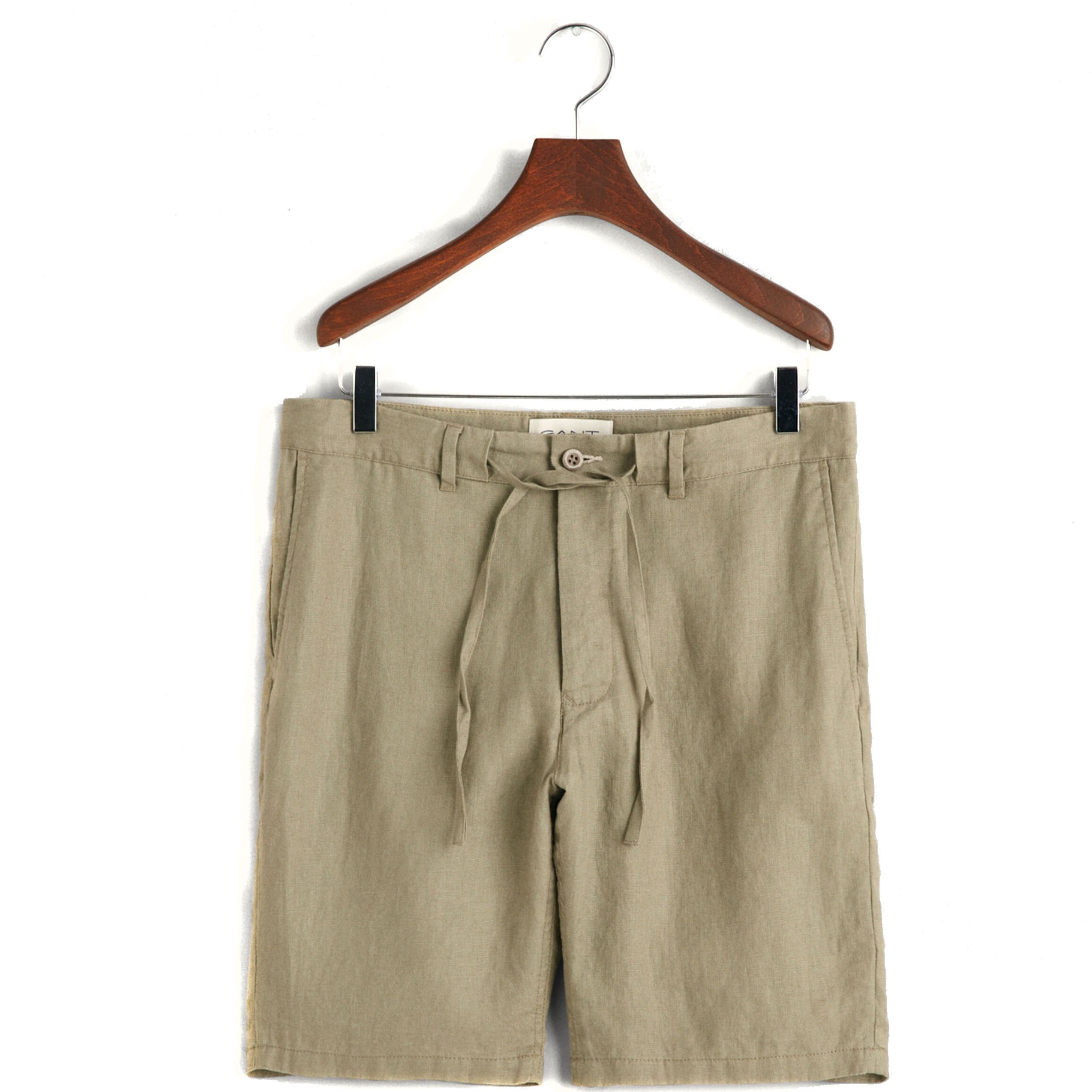 GANT Šortai vyrams, Ruda, RELAXED LINEN DS SHORTS