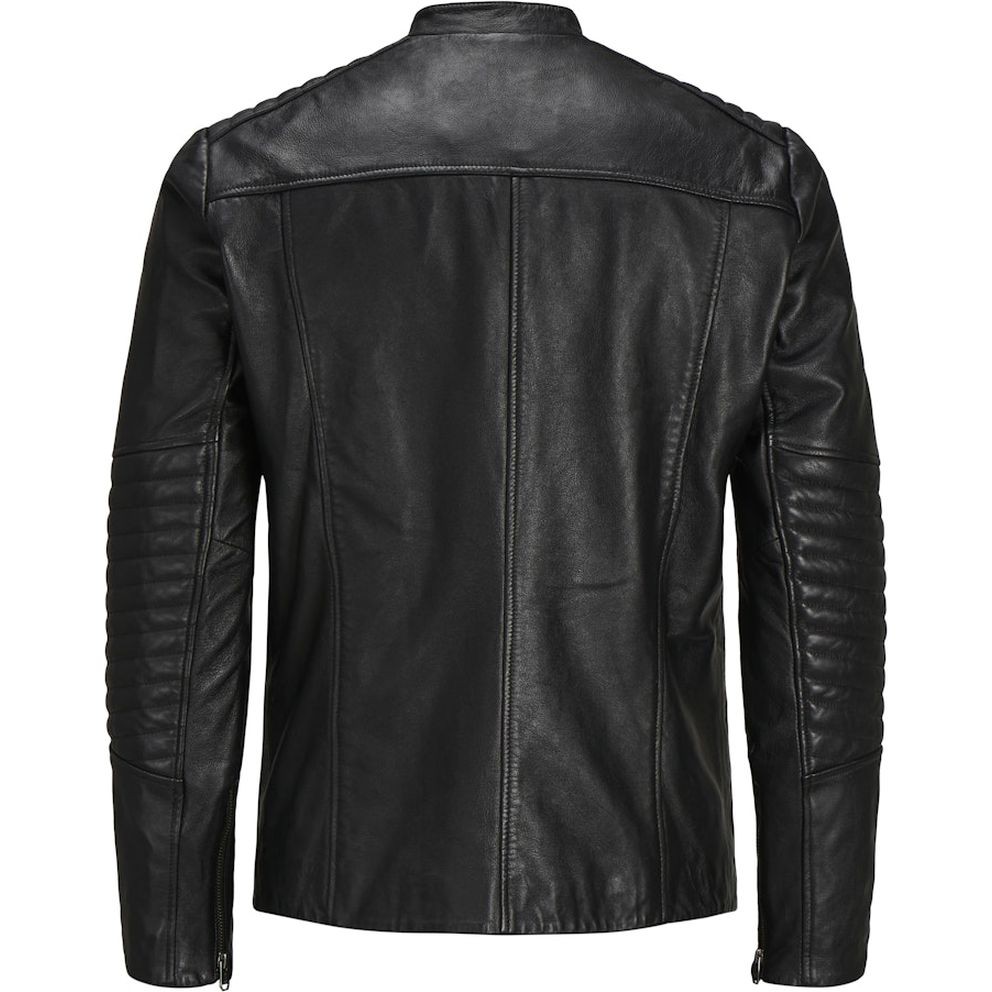 JACK & JONES Striukė vyrams, Juoda, JCOLIAM LEATHER JACKET 2