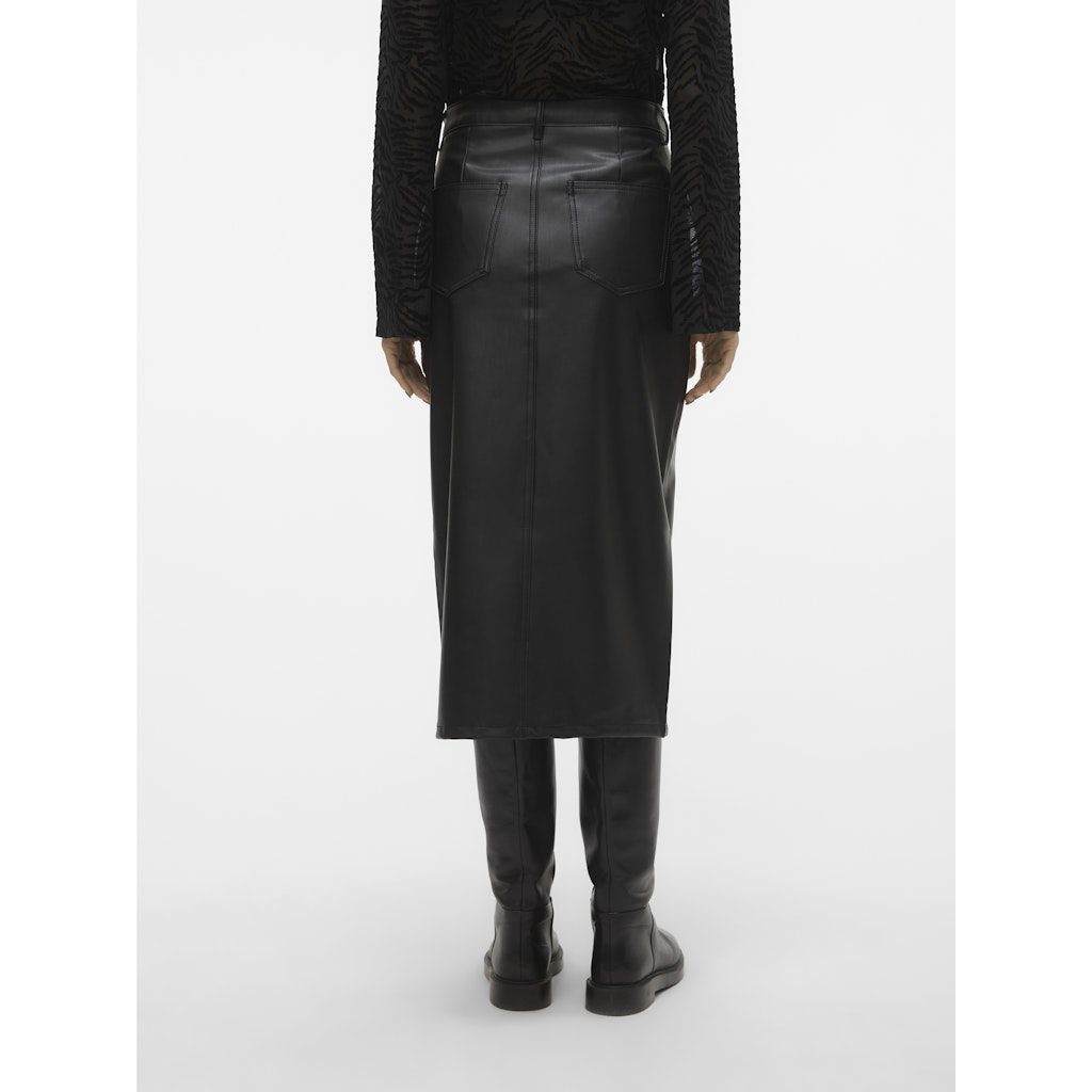 VERO MODA Midi sijonas moterims, Juoda, Veri calf skirt 4