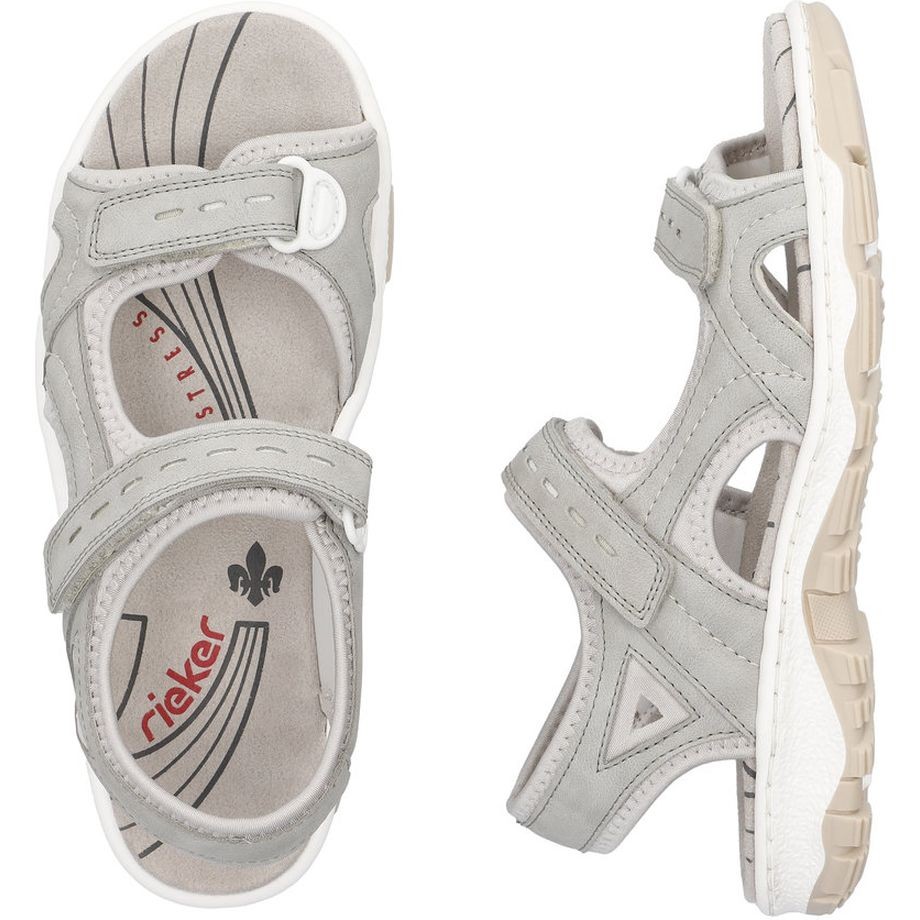RIEKER Basutės moterims, Pilka, SANDALS 8