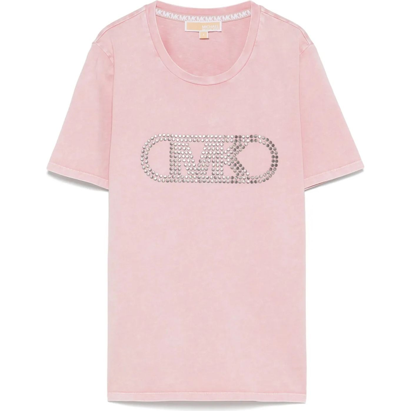 MICHAEL KORS Marškinėliai trump. rankovėmis moterims, Smėlio, Empire stud classic tee 1