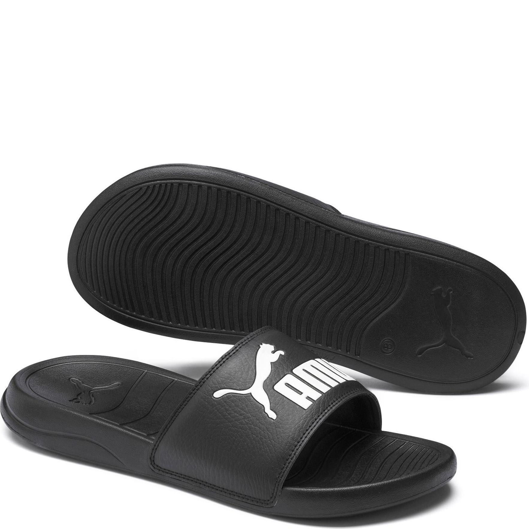 PUMA Guminės šlepetės vyrams, Juoda, Popcat slides 1