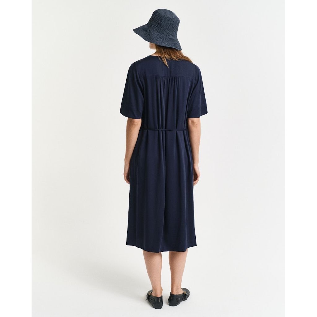 GANT Midi suknelė moterims, Mėlyna, Rel SS dress 3