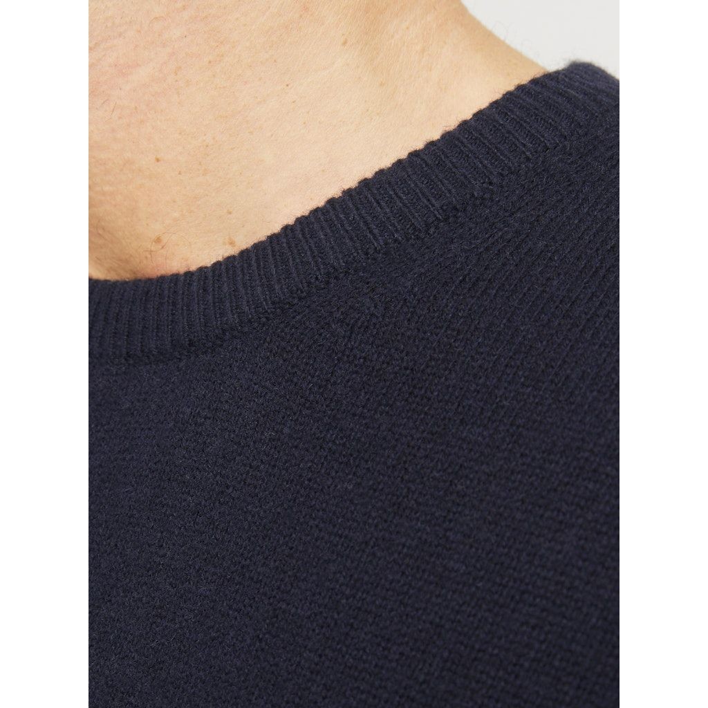JACK & JONES Megztinis vyrams, Mėlyna, Lambs wool knit crew neck 6