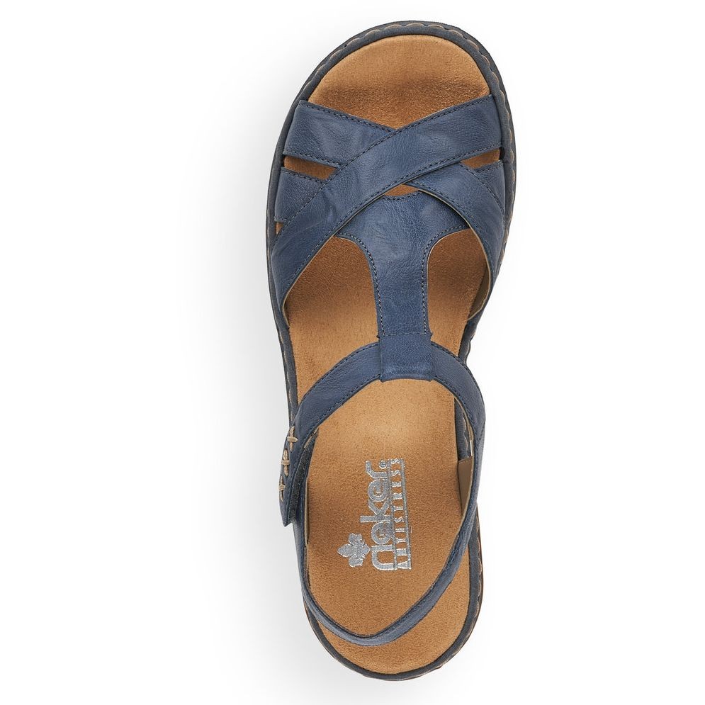 RIEKER Basutės moterims, Mėlyna, SANDALS 4