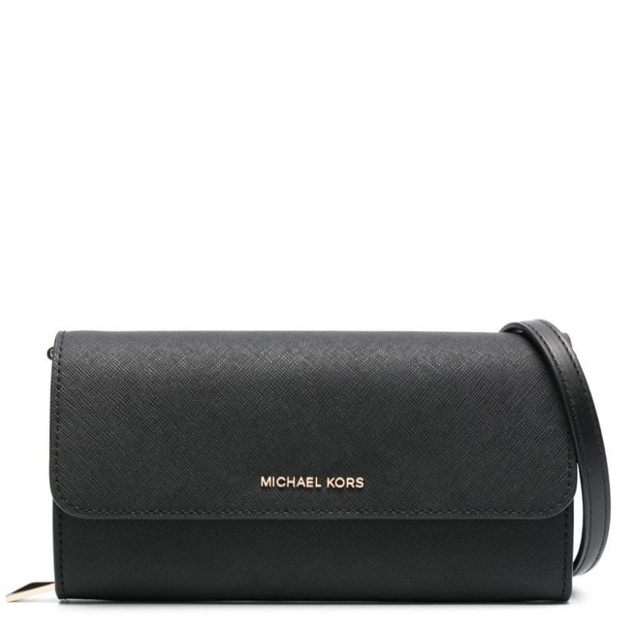 MICHAEL KORS Rankinė per petį moterims, Juoda, Large wallet on chain 1