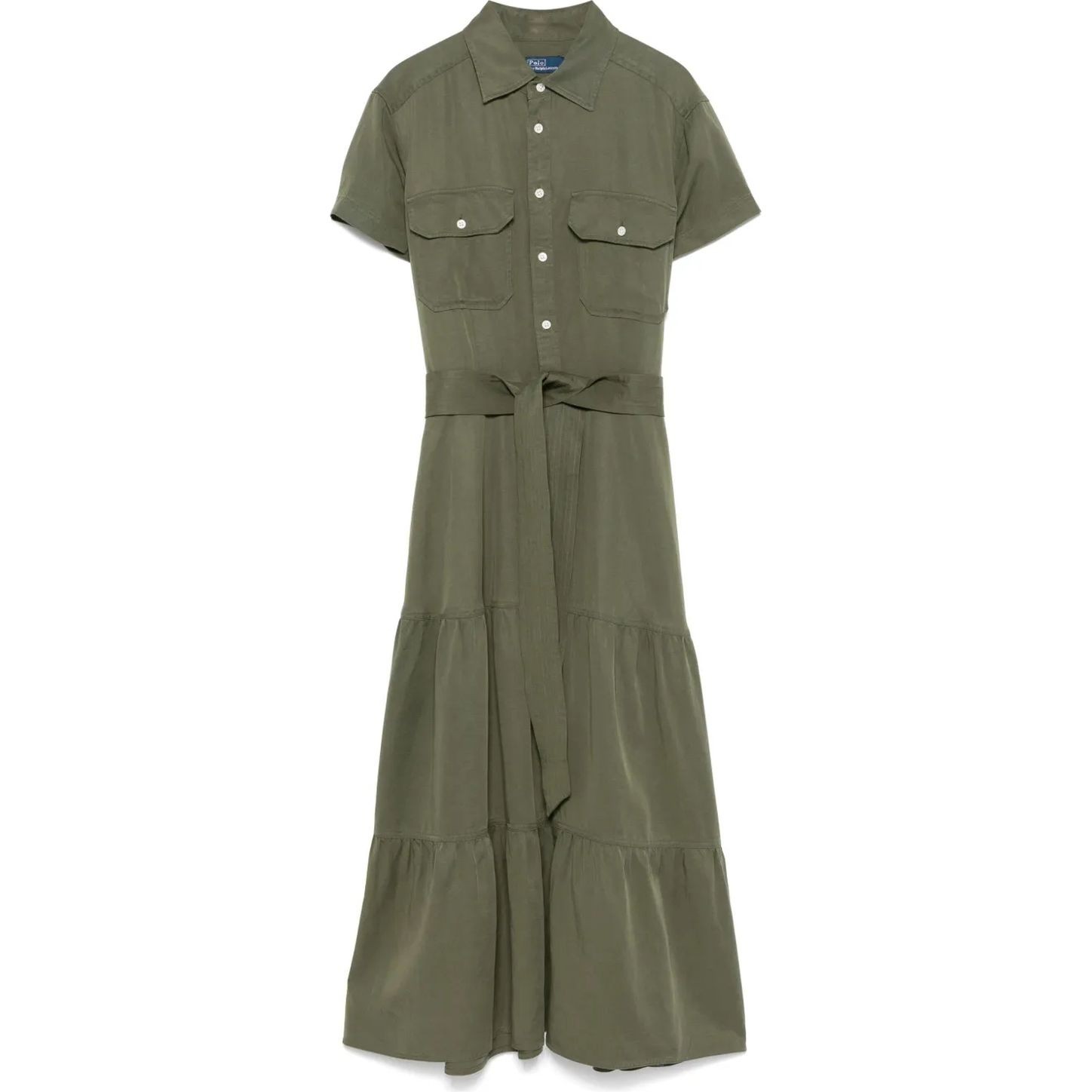 POLO RALPH LAUREN Midi suknelė moterims, Žalia, Long sleeve-day dress