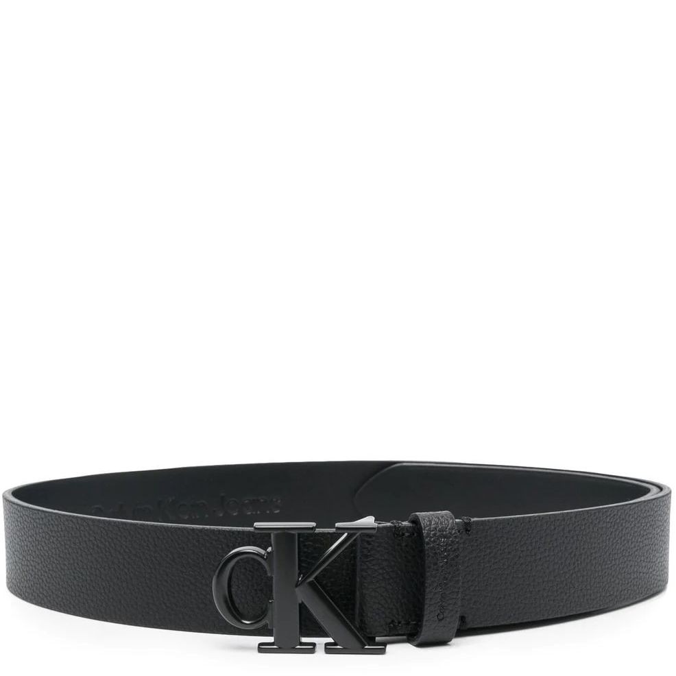CALVIN KLEIN JEANS Diržas vyrams, Juoda, ROUND MONO PLAQUE BELT 35MM 1