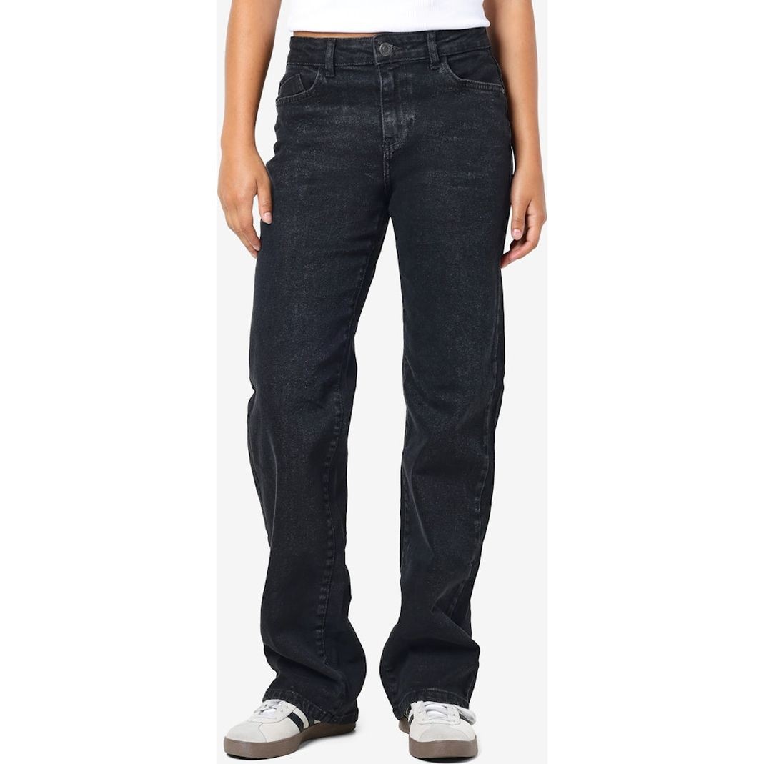 NOISY MAY Platūs džinsai moterims, Juoda, Yolanda wide jeans black 6