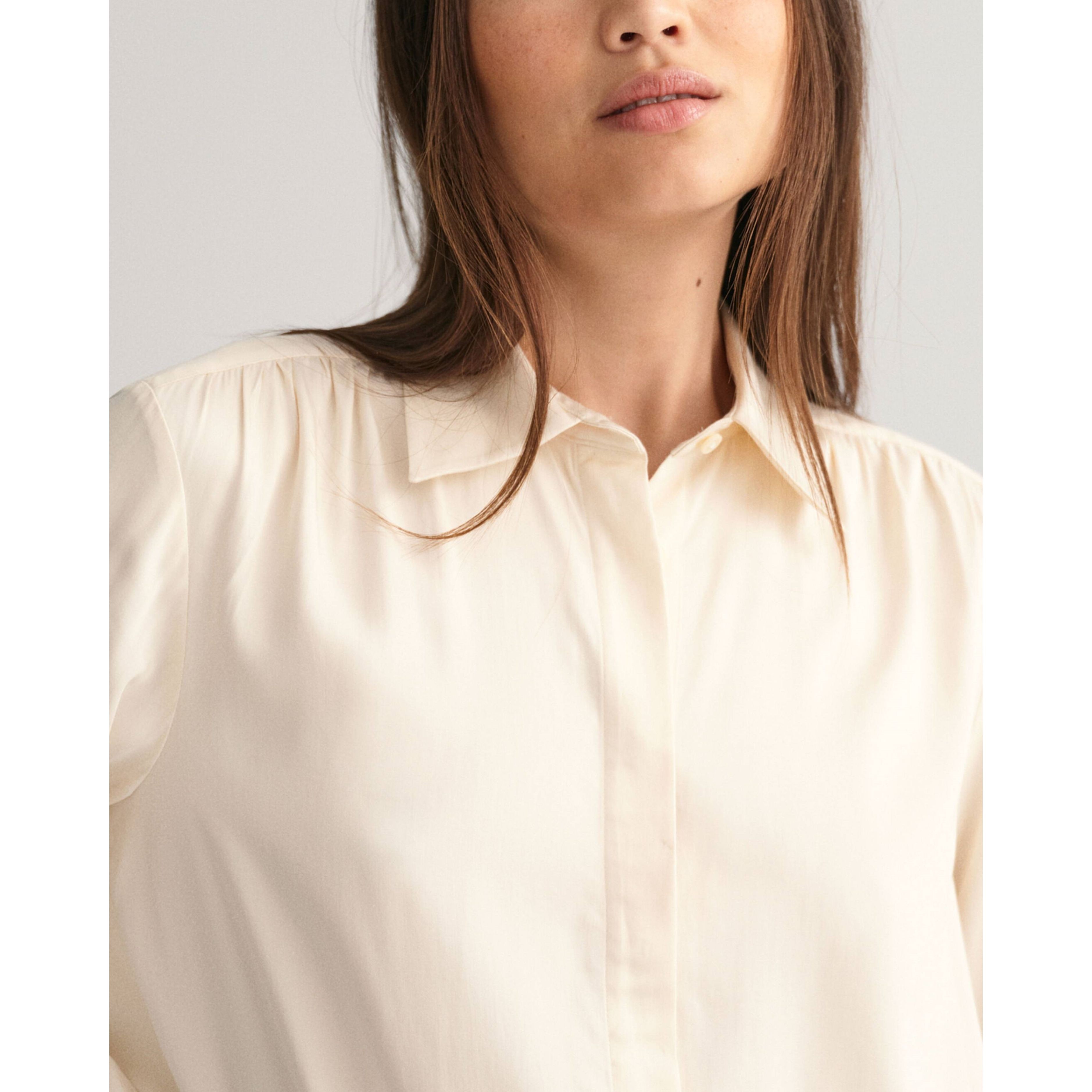 GANT Marškiniai moterims, Balta, REGULAR SATIN SHIRT 4