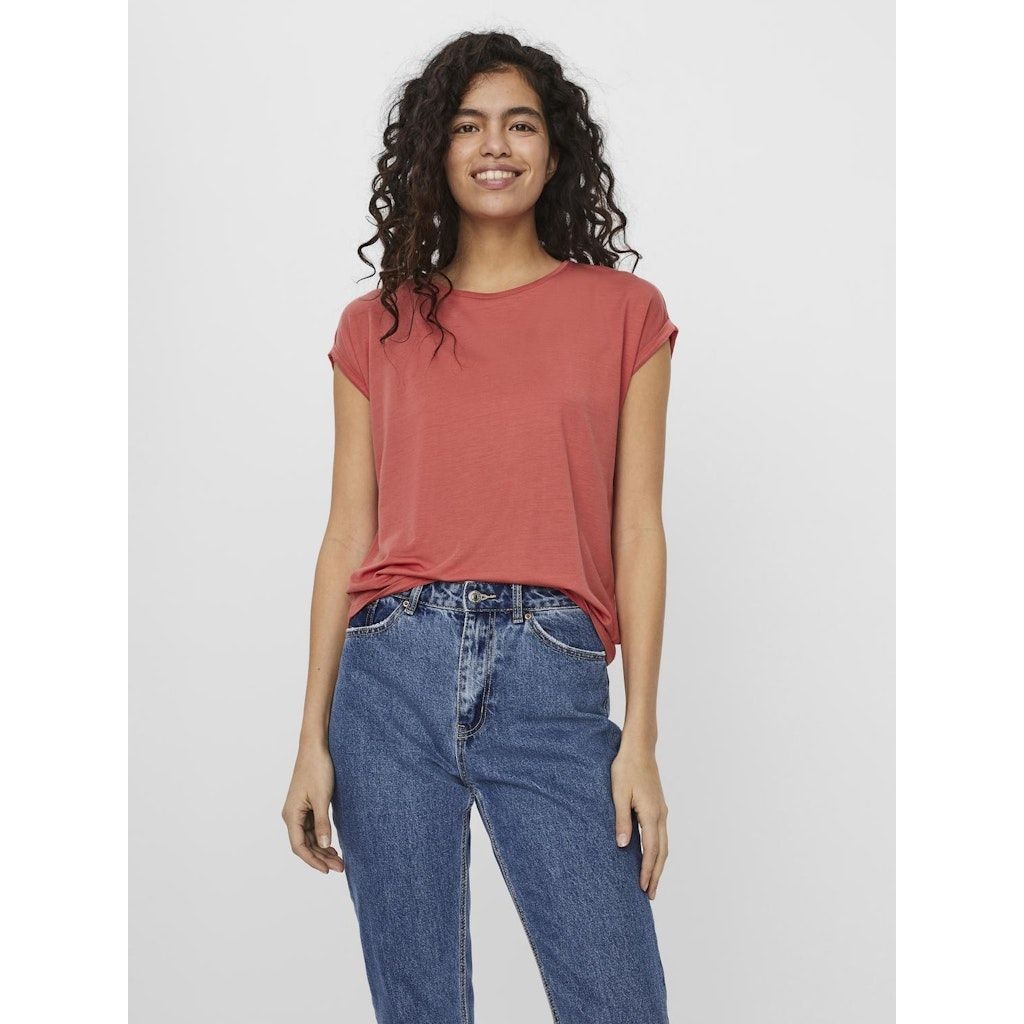 VERO MODA Marškinėliai moterims, Rožinė, VMAVA PLAIN SS TOP GA 2