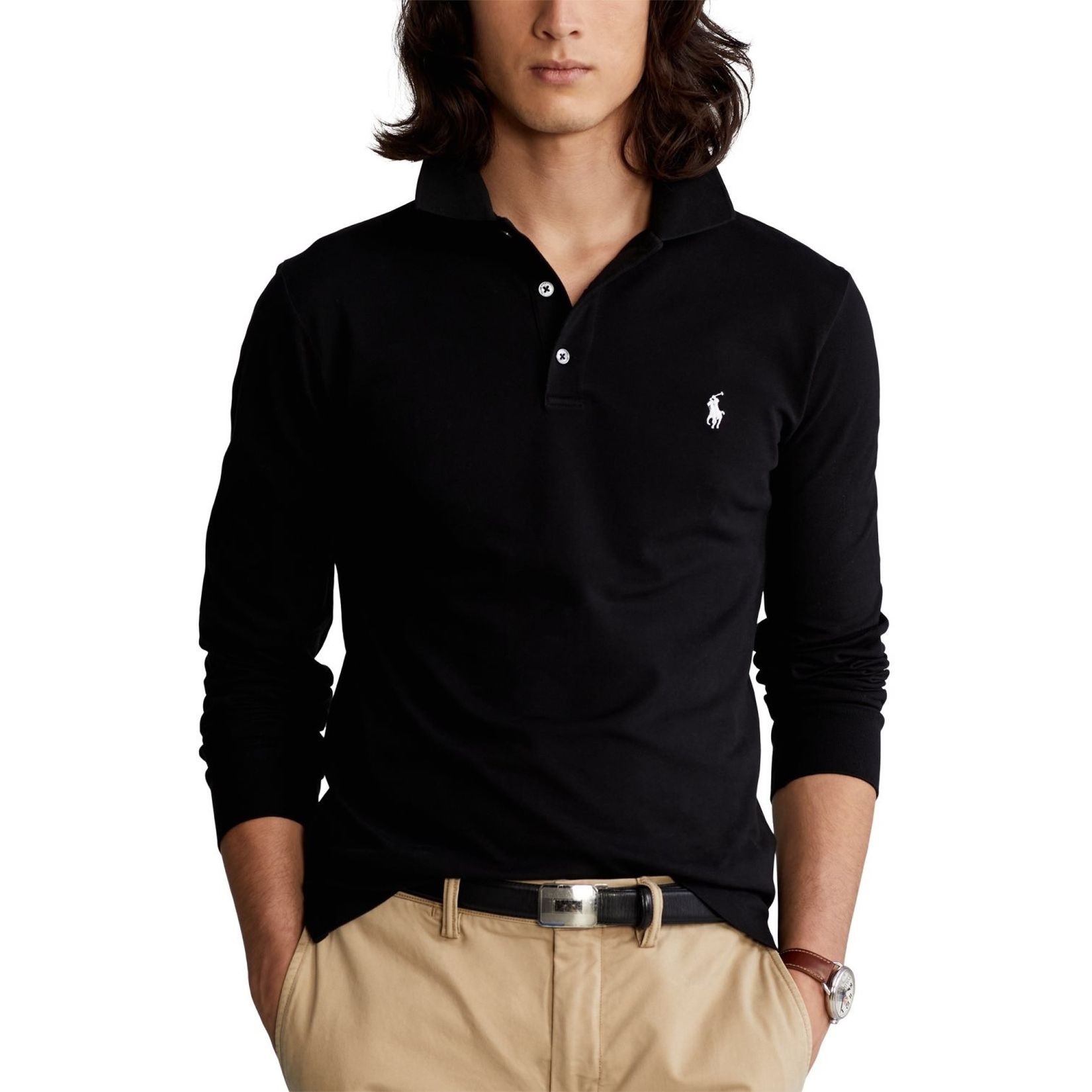 POLO RALPH LAUREN Polo marškiniai ilgos rank. vyrams, Juoda, Long sleeve polo shirt 2