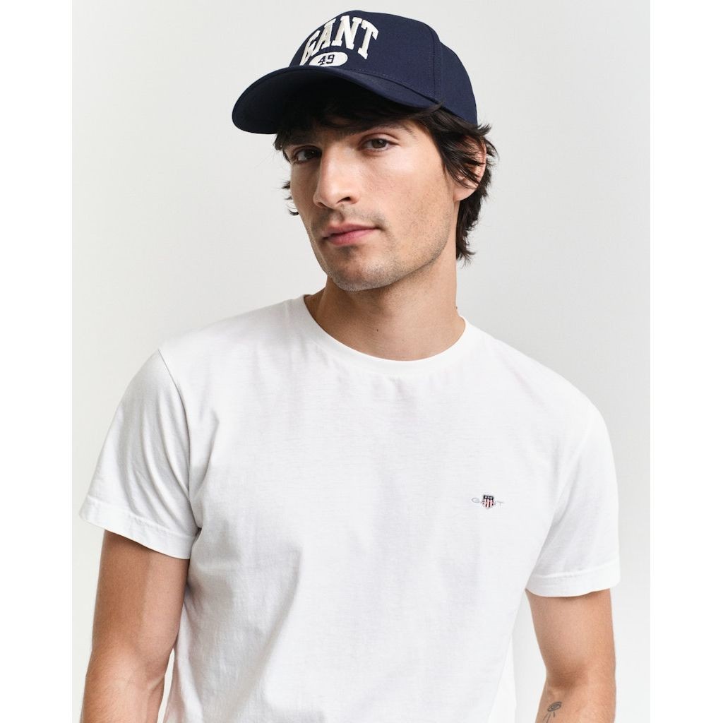 GANT Marškinėliai trump. rankovėmis vyrams, Balta, Slim shield ss t-shirt 4