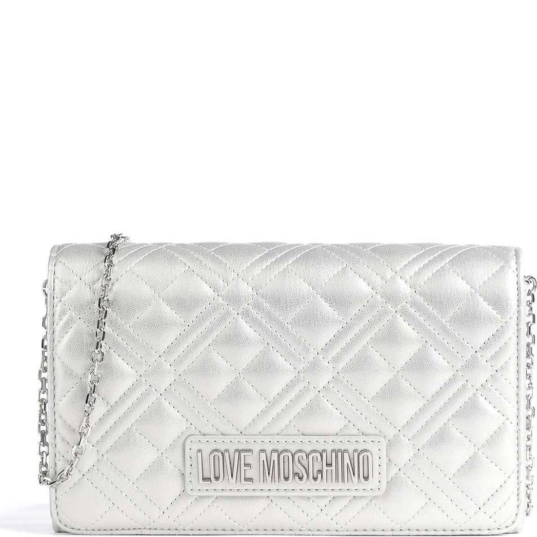 LOVE MOSCHINO Rankinė per petį moterims, Sidabrinė, Crossbody 1