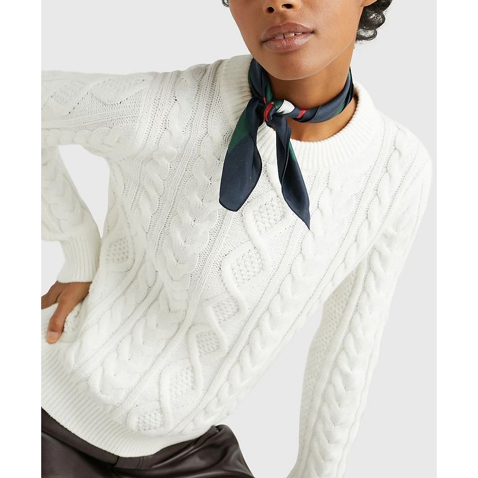 TOMMY HILFIGER Šalikas moterims, Balta, EAST COAST PREP SILK 3