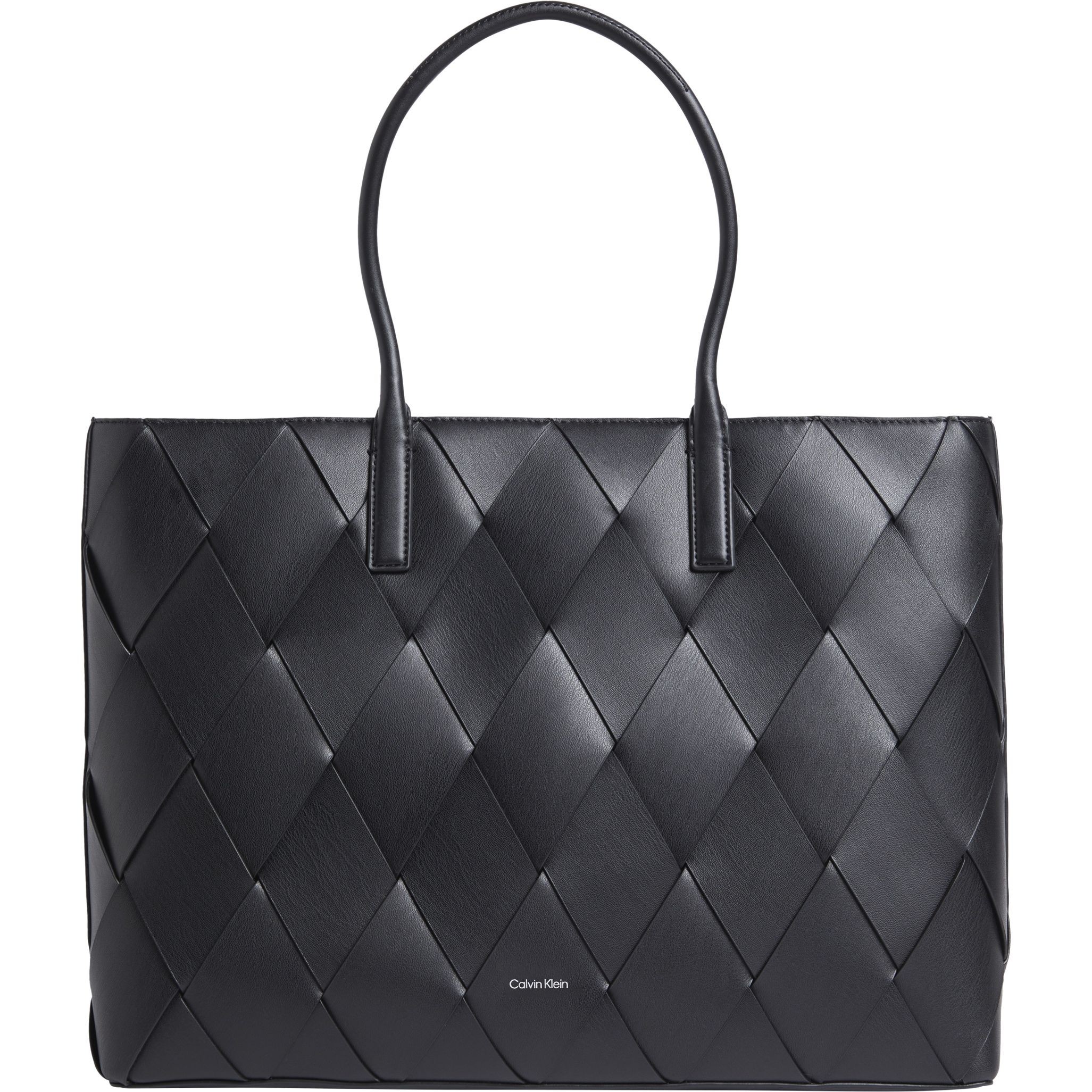 CALVIN KLEIN Pirkinių krepšys moterims, Juoda, Woven medium shopper 1