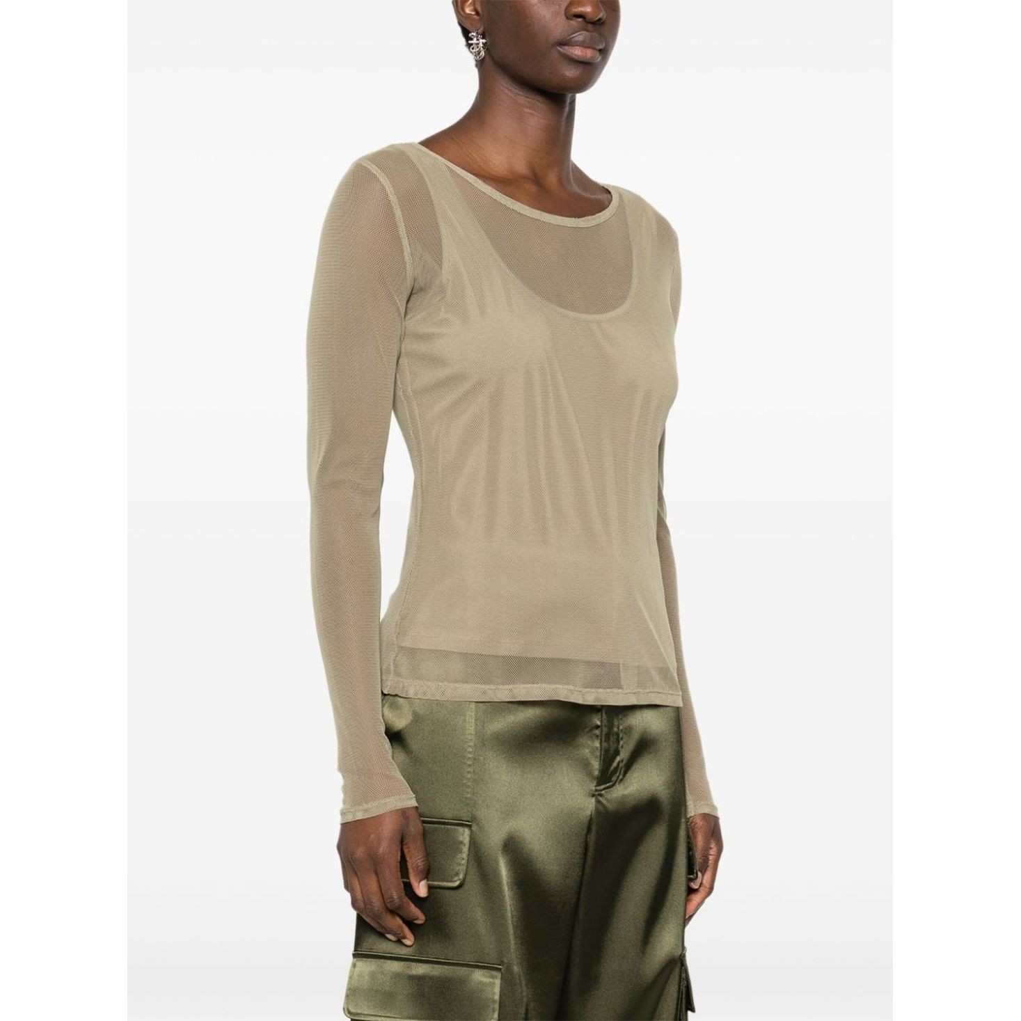 DKNY Marškiniai be rankovių moterims, Pilka, Jrsy tank mesh top 2