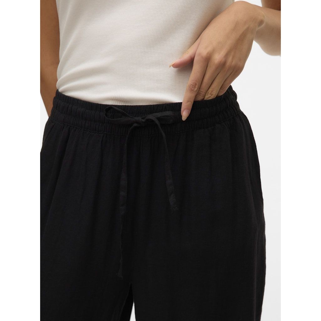 VERO MODA Kelnės moterims, Juoda, Linn pants 6