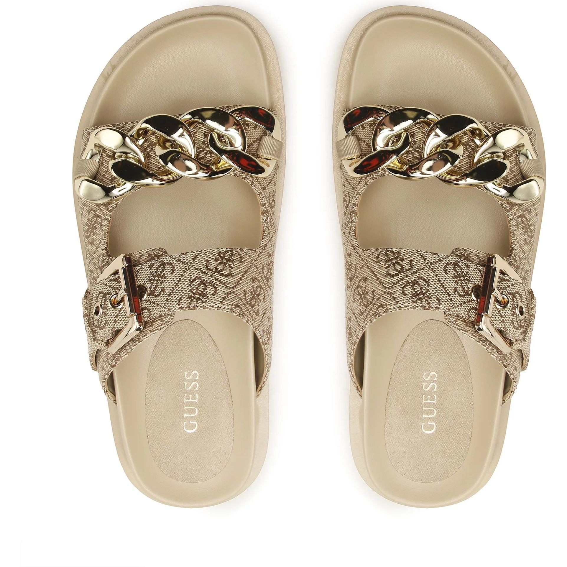 GUESS Šlepetės moterims, Smėlio, Fatema slippers 4