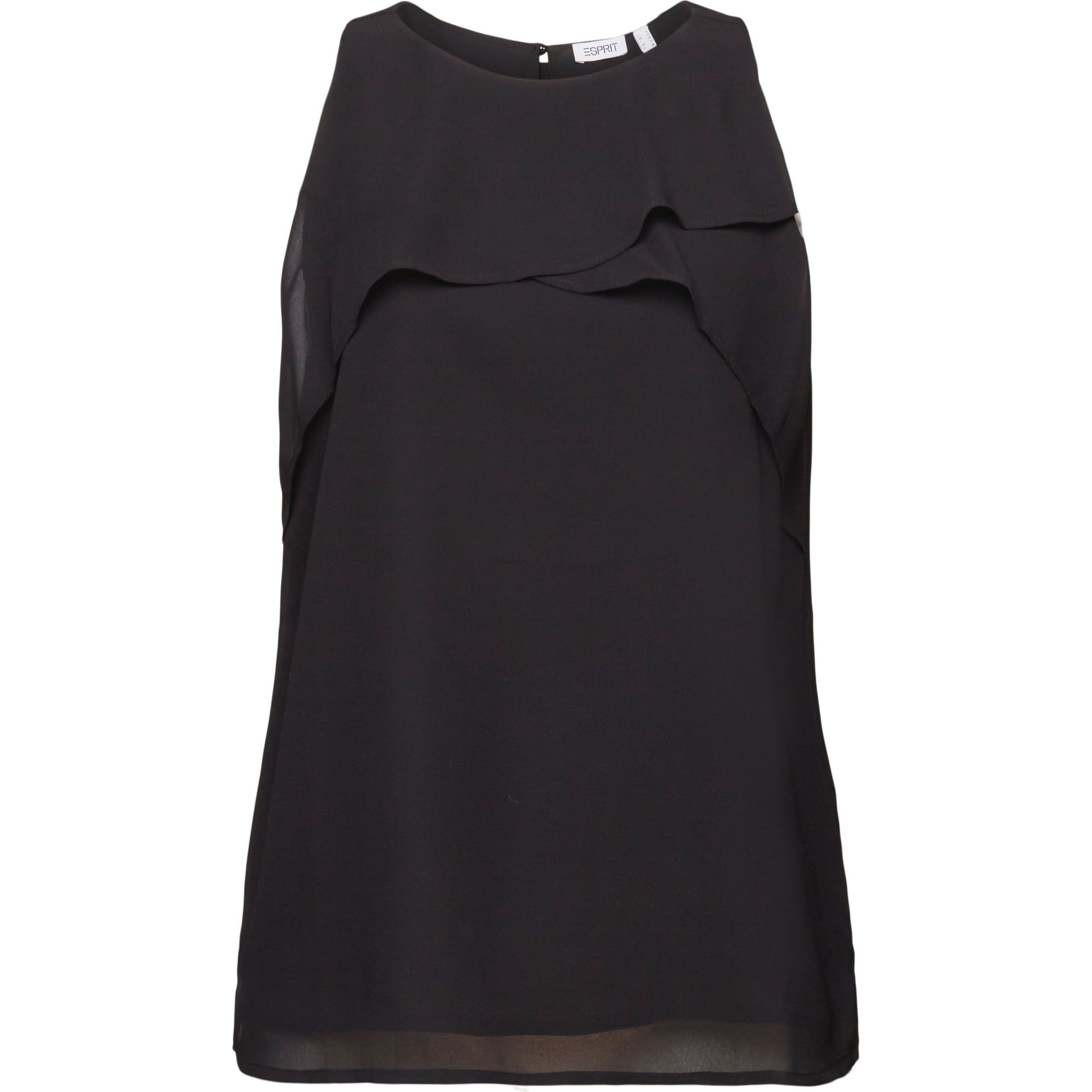 ESPRIT Palaidinės moterims, Juoda, crep chiffo Tops 1