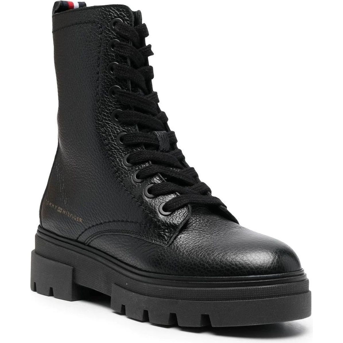 TOMMY HILFIGER Aulinukai moterims, Juoda, MONO LACE UP BOOT 1