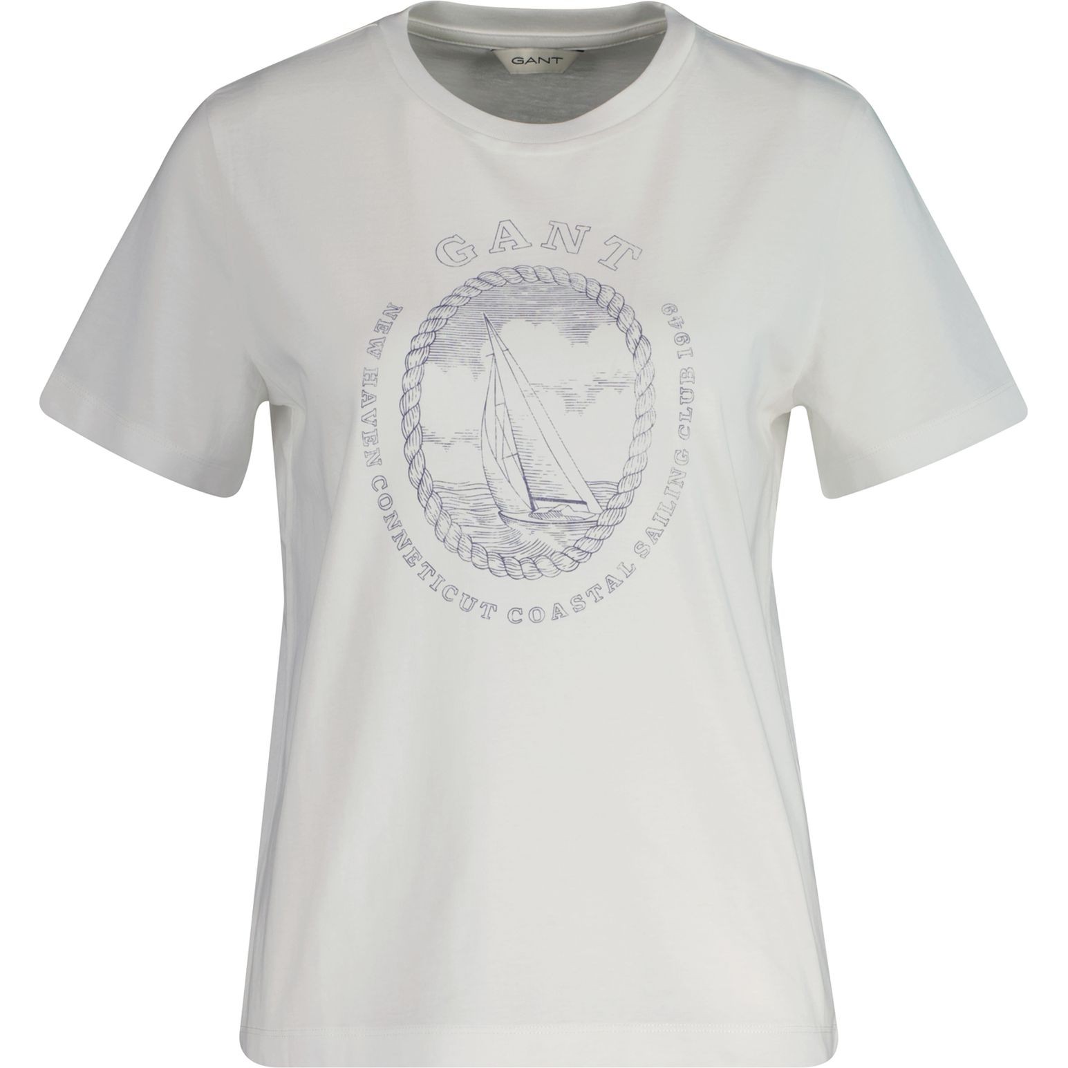 GANT Marškinėliai trump. rankovėmis moterims, Balta, Reg graphic ss t-shirt 1