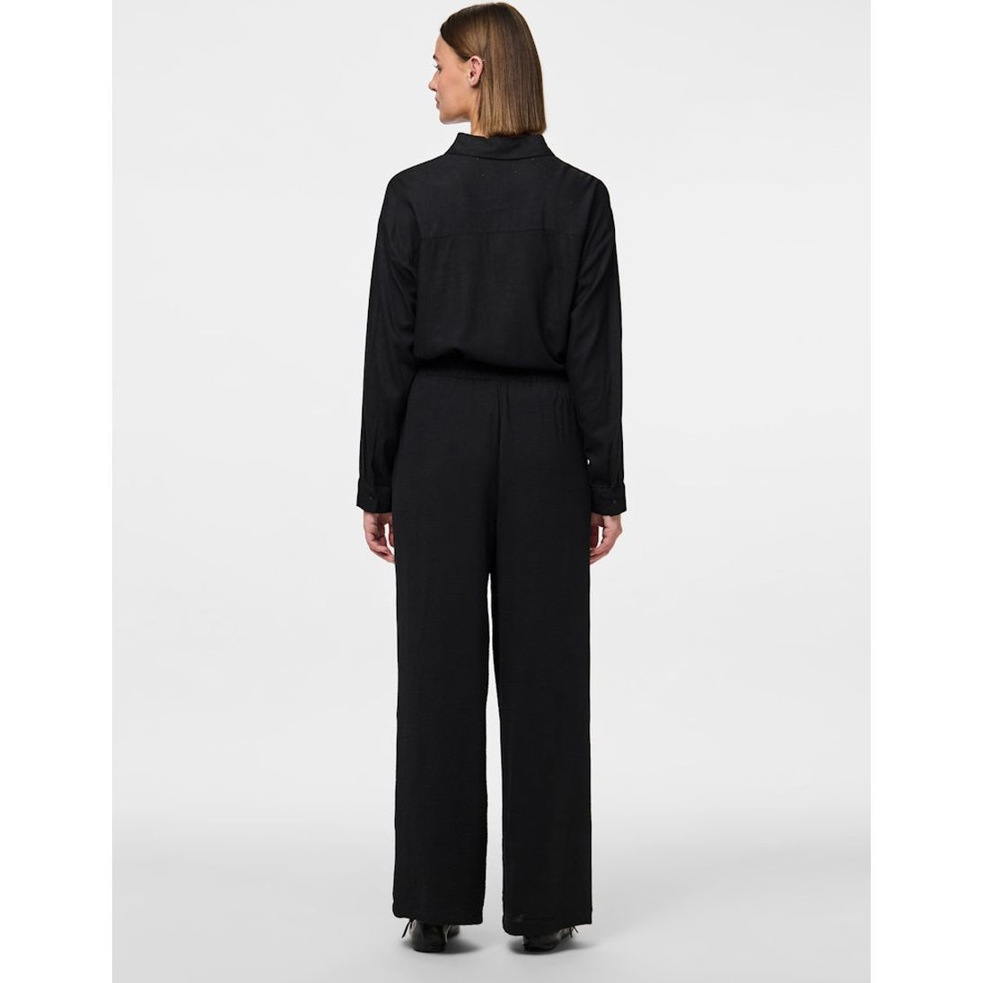 PIECES Formalios kelnės moterims, Juoda, Tiffany wide pants 5