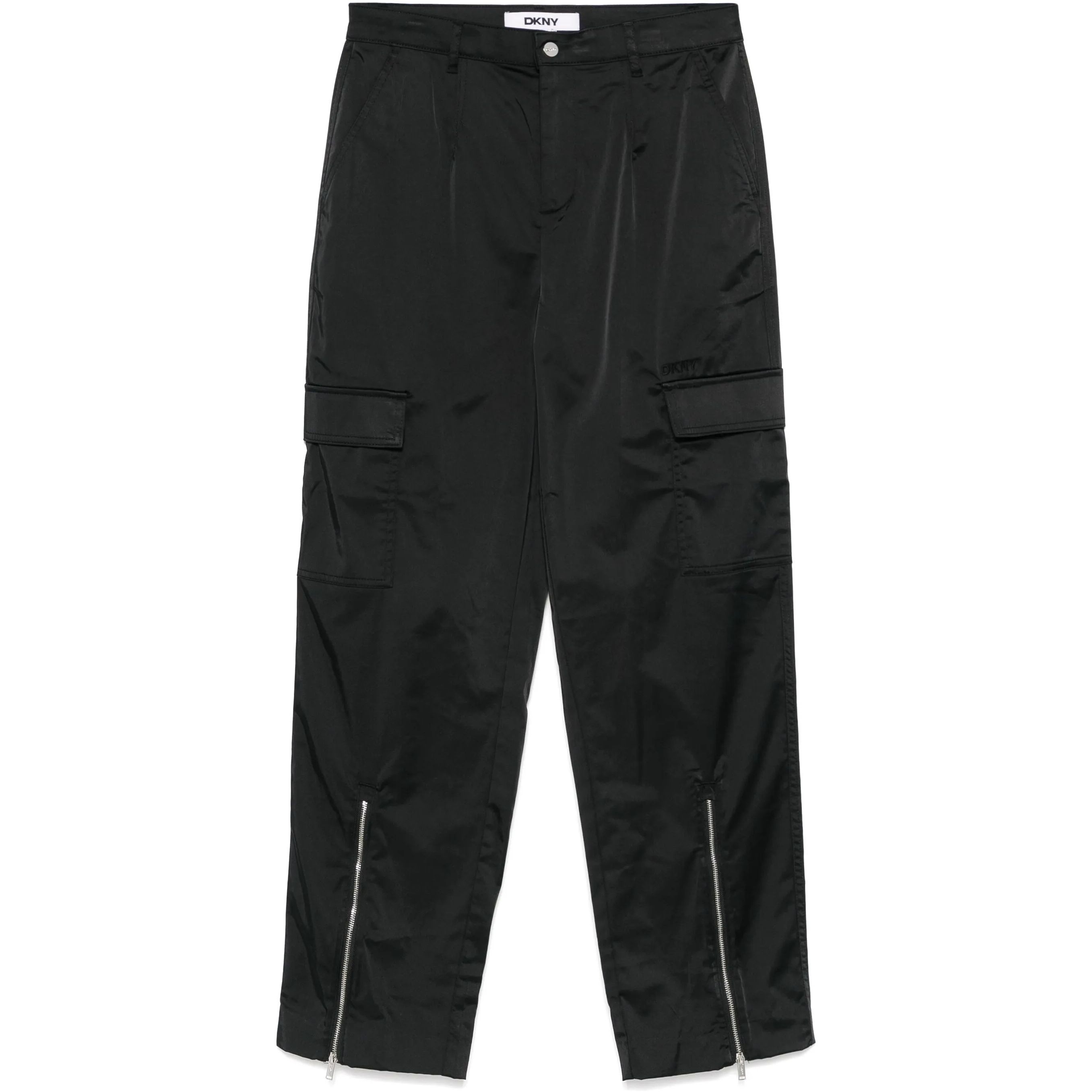 DKNY Kelnės moterims, Juoda, Sateen cargo pant 1