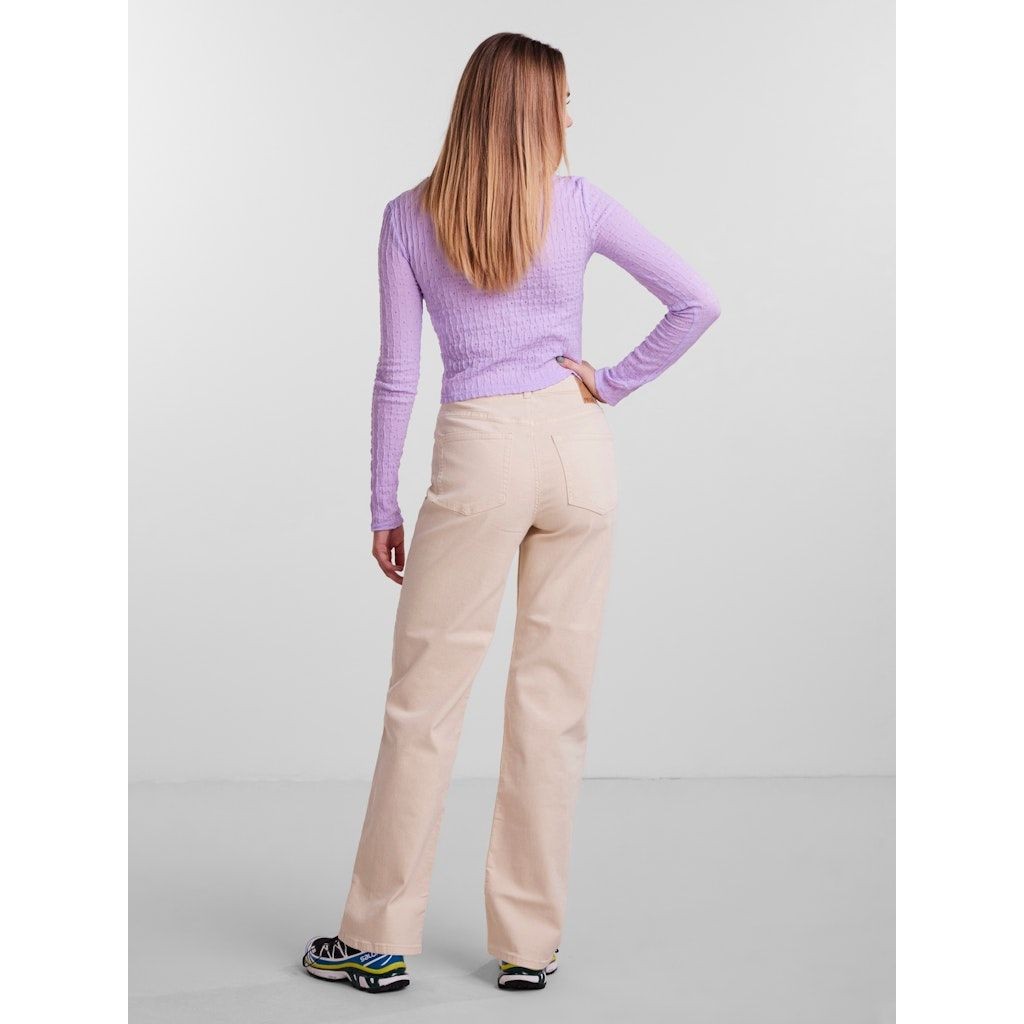 PIECES Palaidinės moterims, Violetinė, PCFUBS LS SHORT TOP D 4